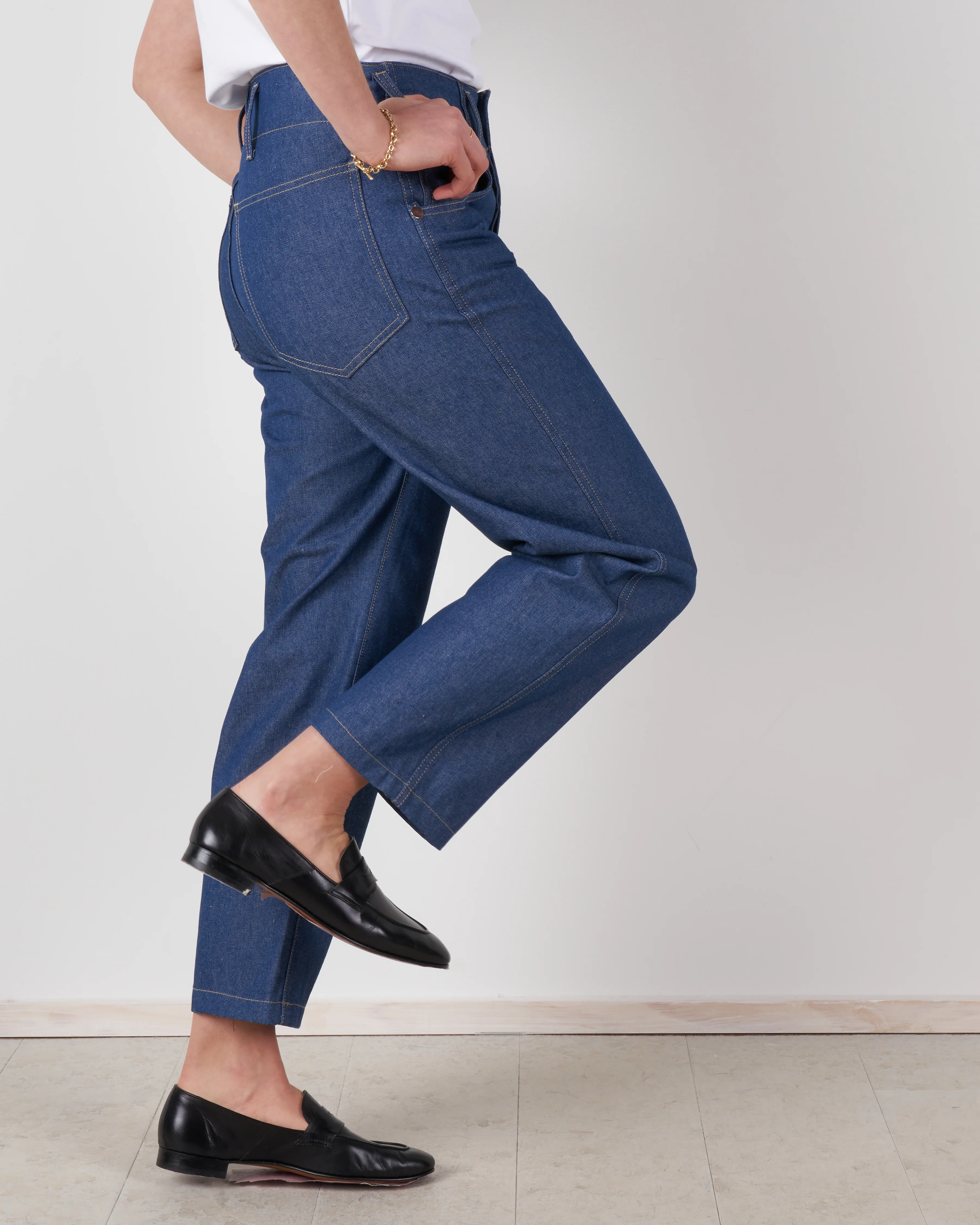 5 pockets denim pants - blue