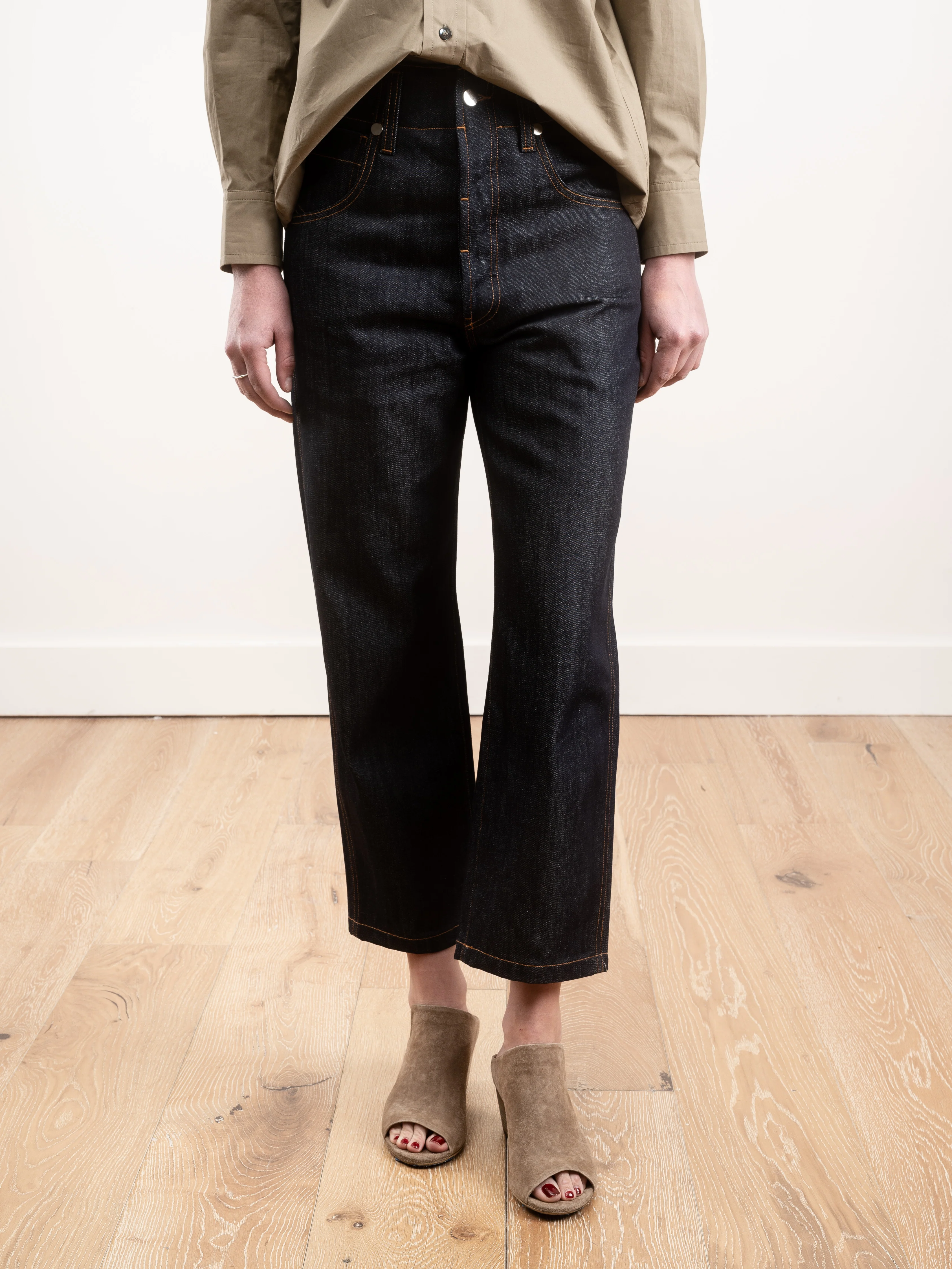 5 pockets low crotch pants - woven raw - Image 2