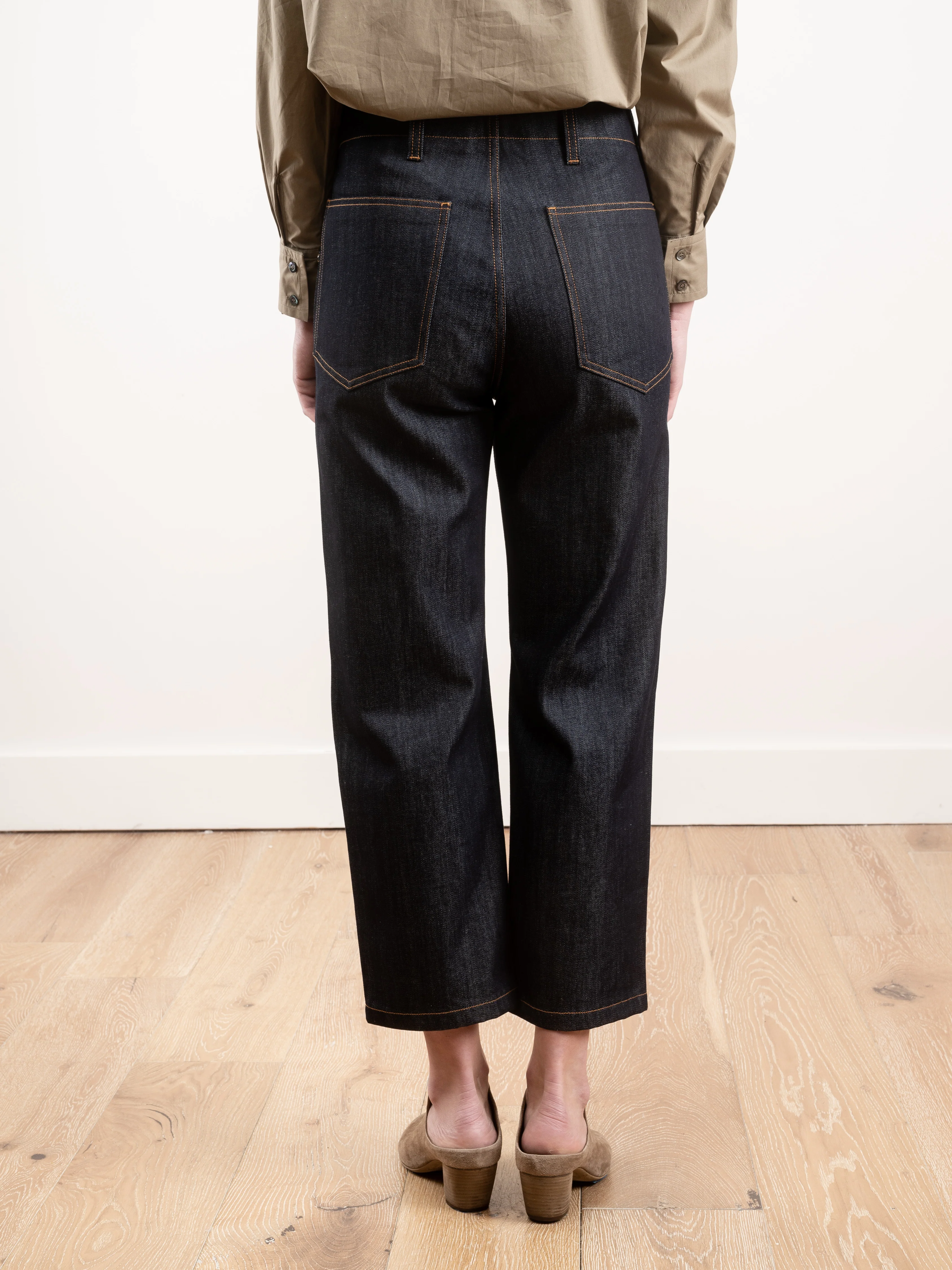 5 pockets low crotch pants - woven raw - Image 4