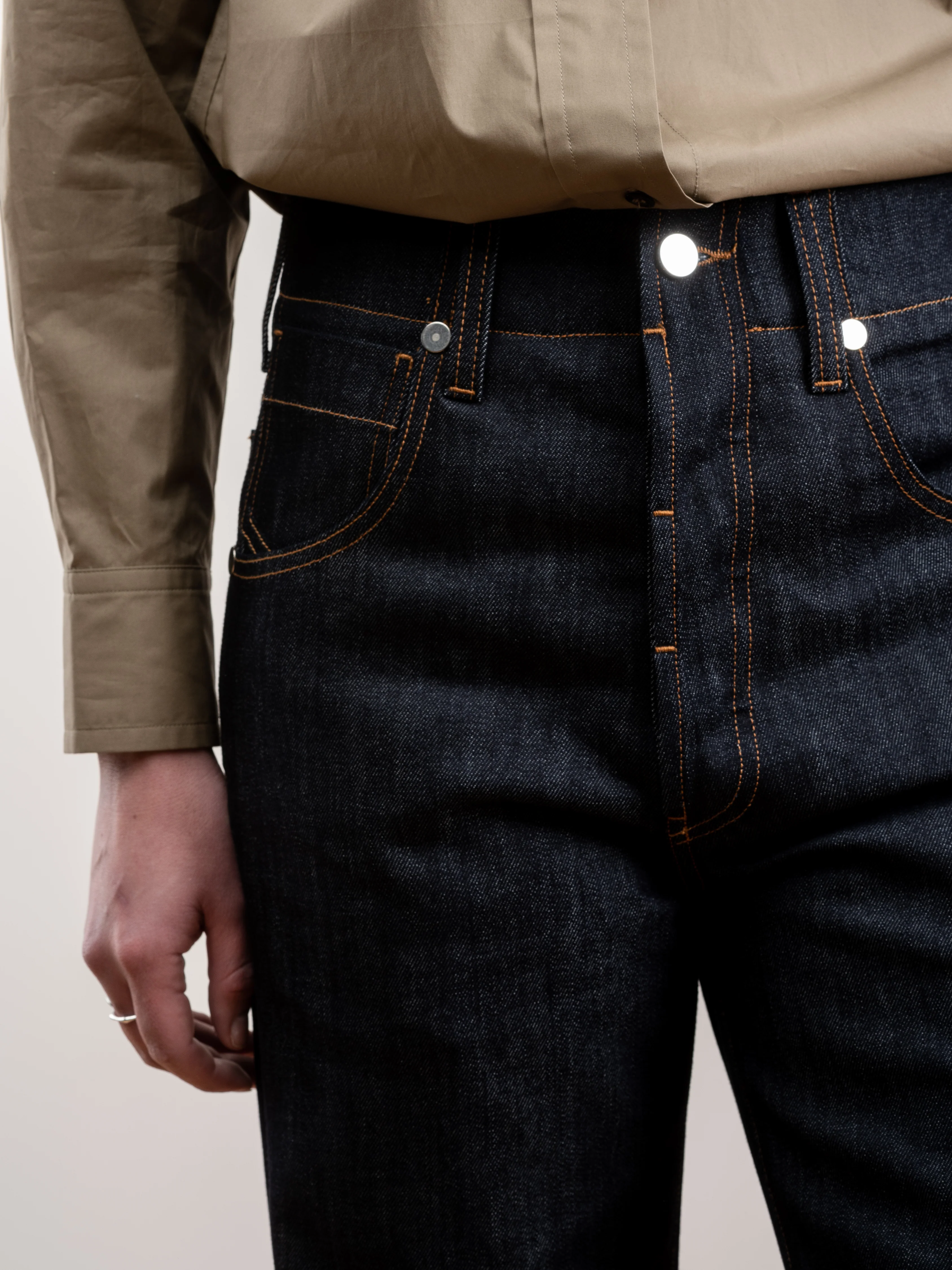 5 pockets low crotch pants - woven raw - Image 5