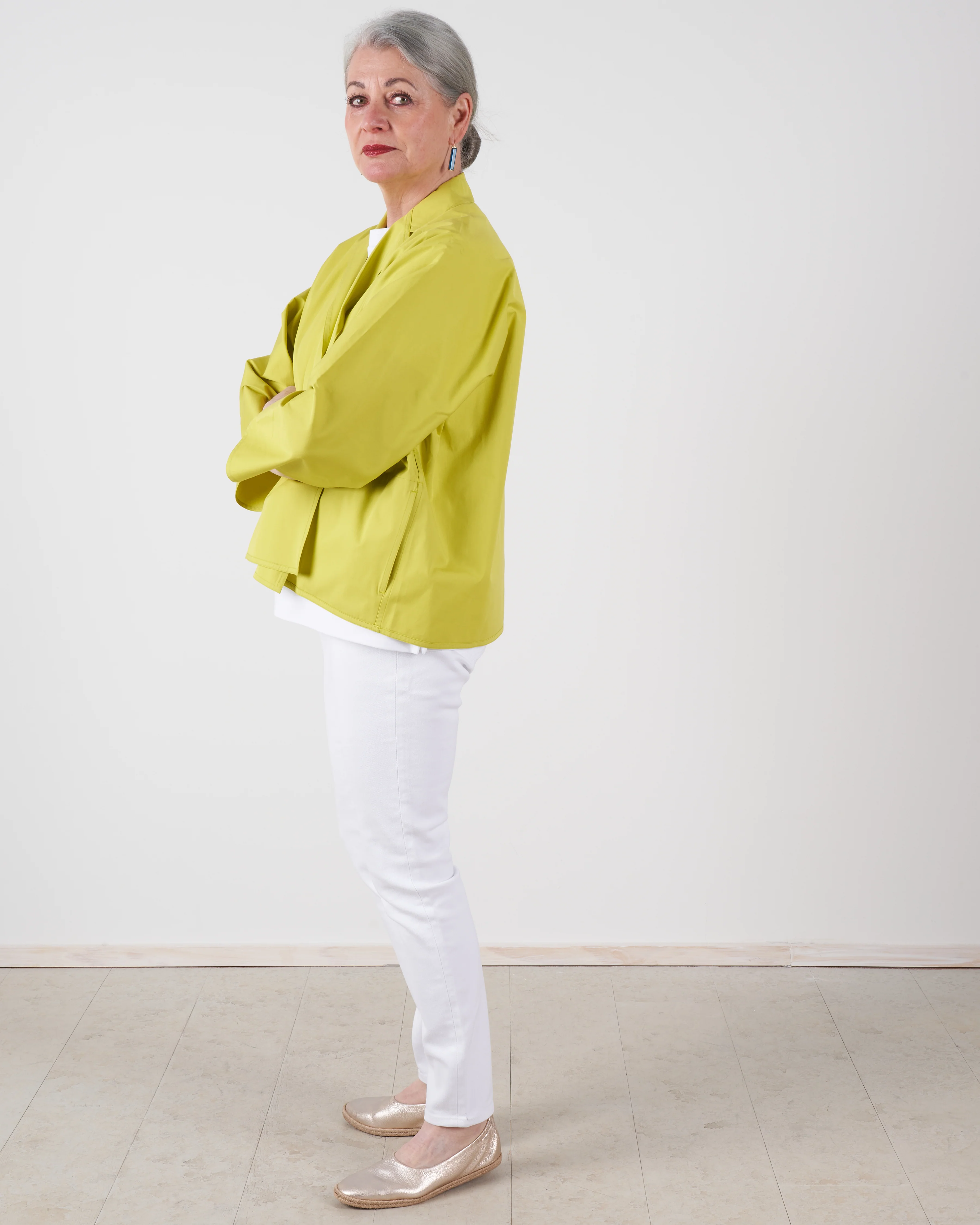 buttonless jacket - anise