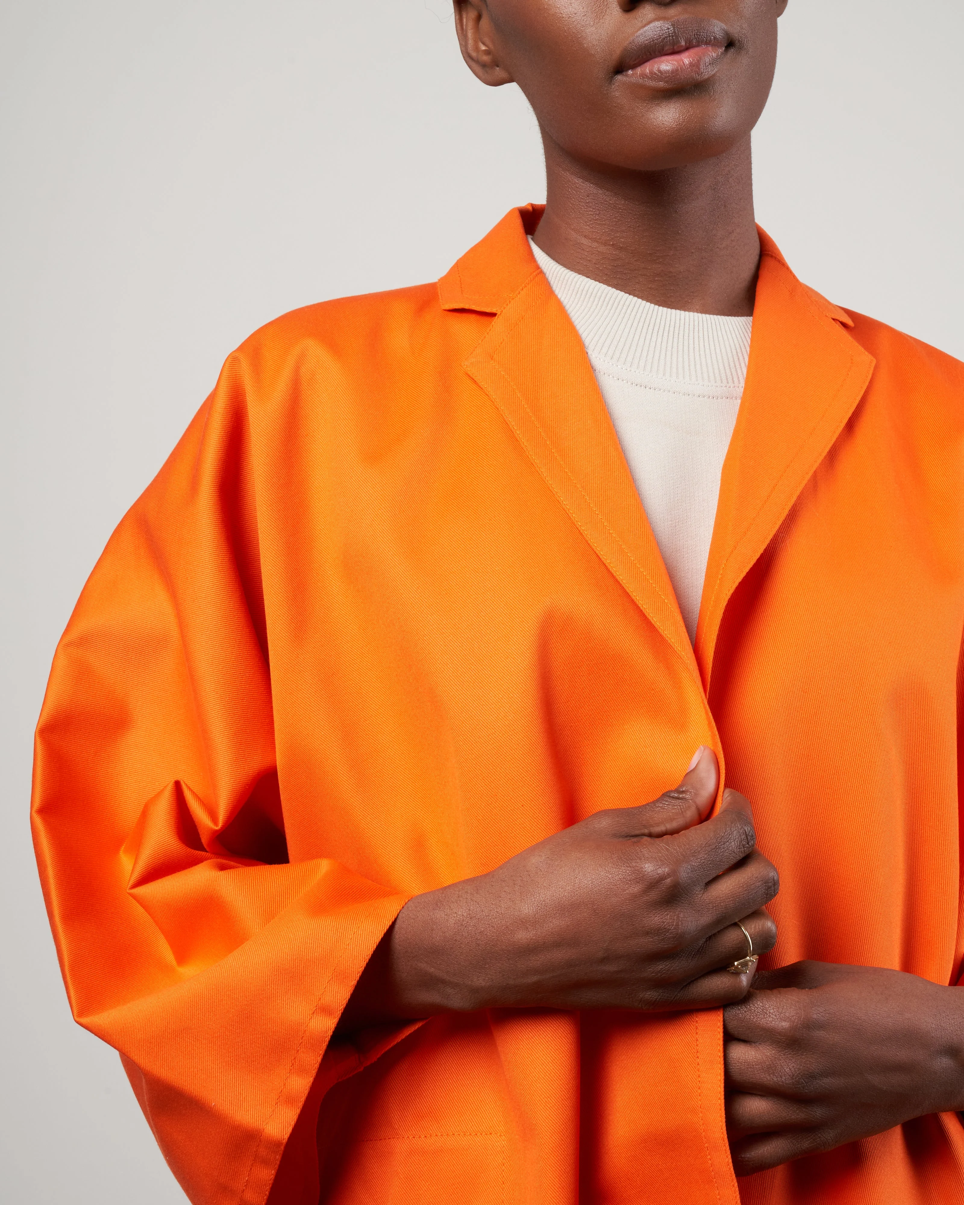 carlton cotton gabardine overcoat - papaya - Image 2