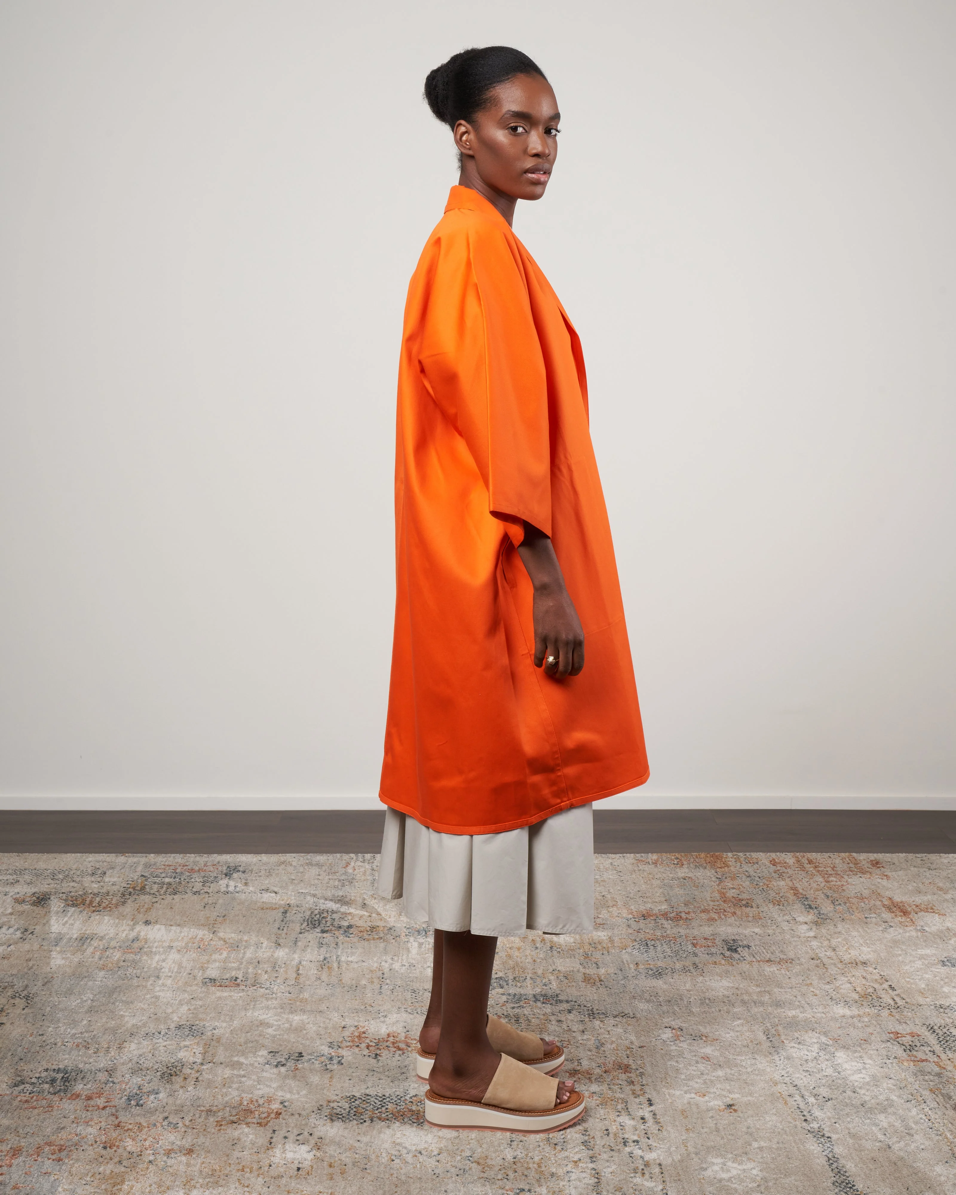 carlton cotton gabardine overcoat - papaya - Image 3