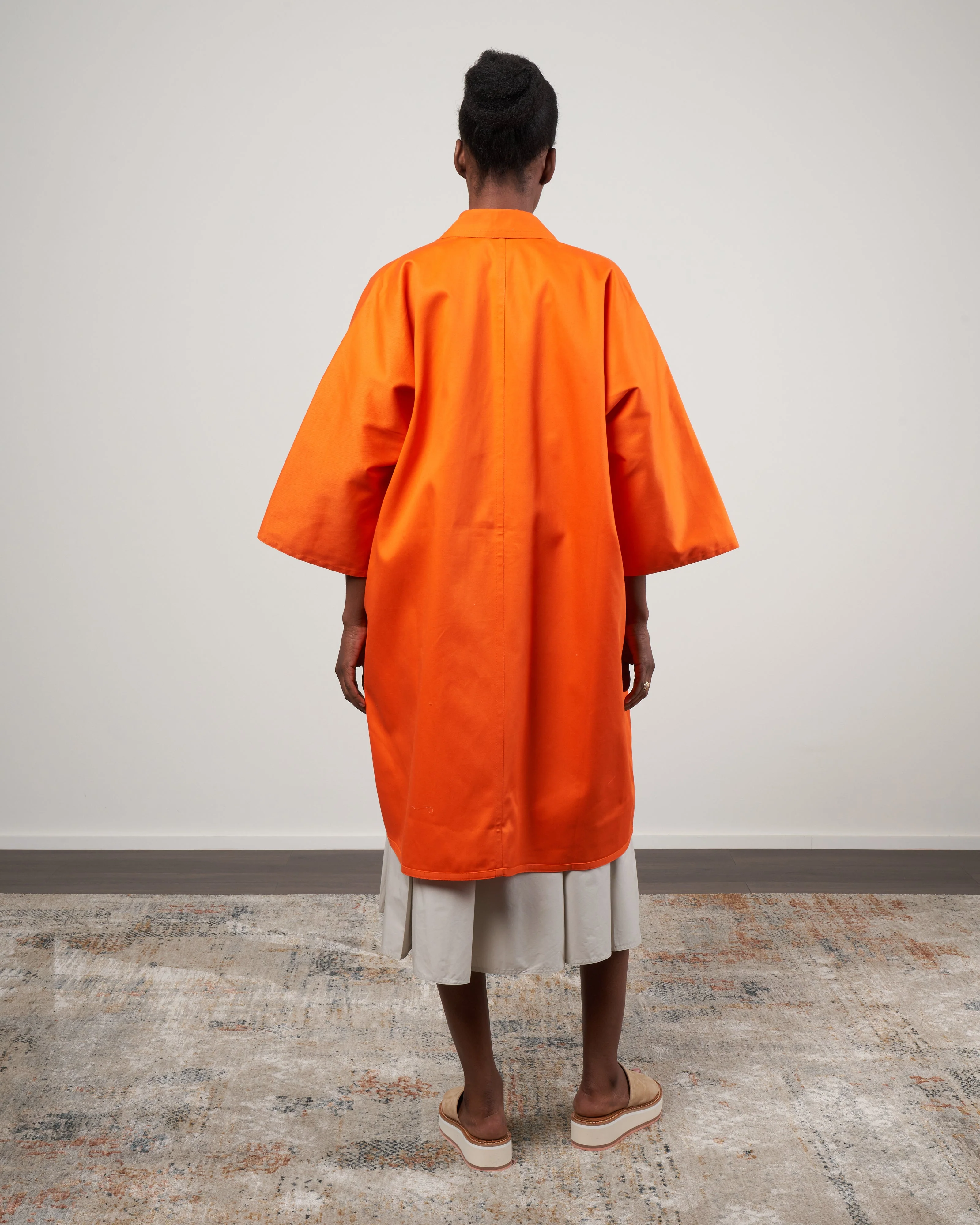 carlton cotton gabardine overcoat - papaya - Image 4