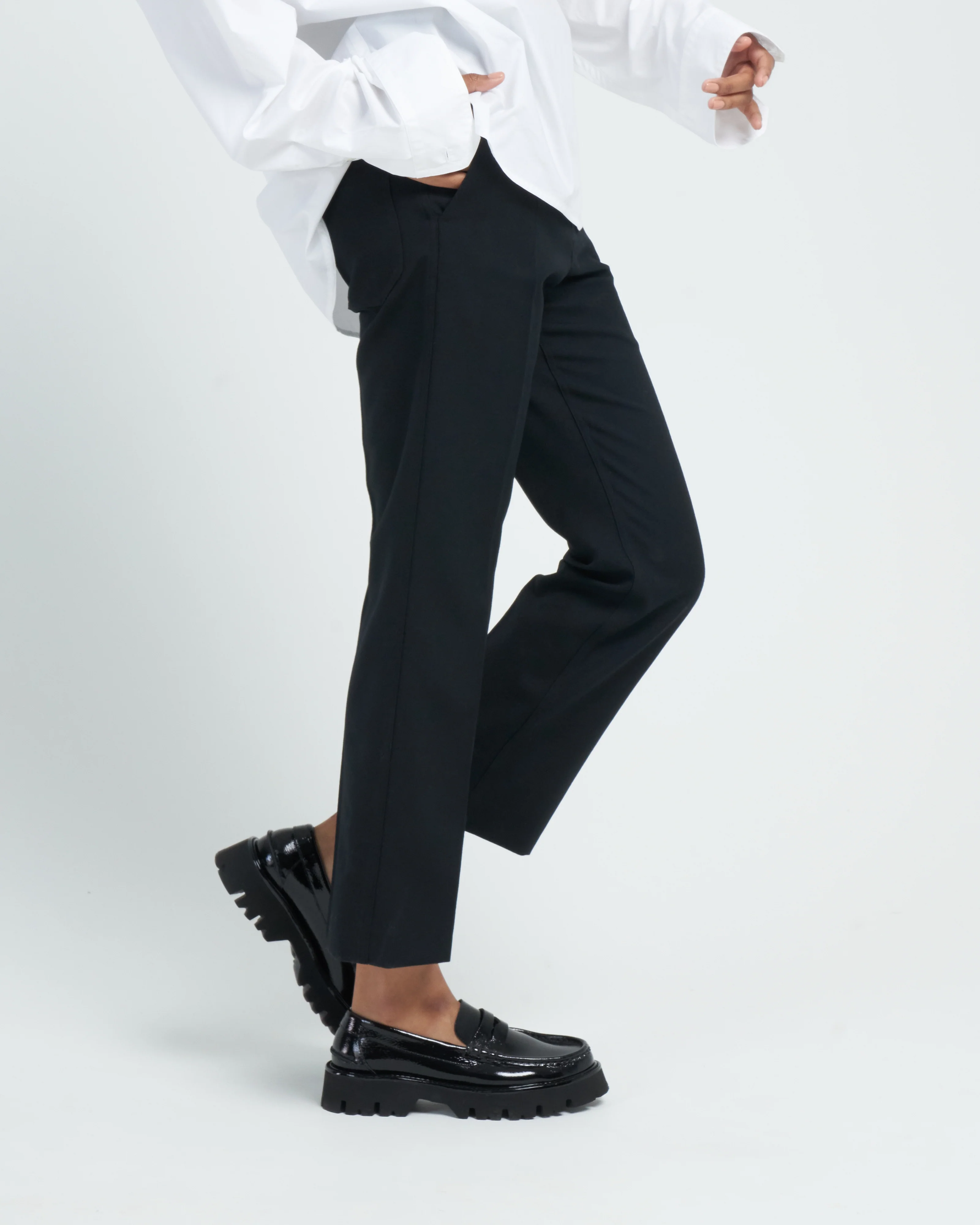 classic crease pants - black - Image 3