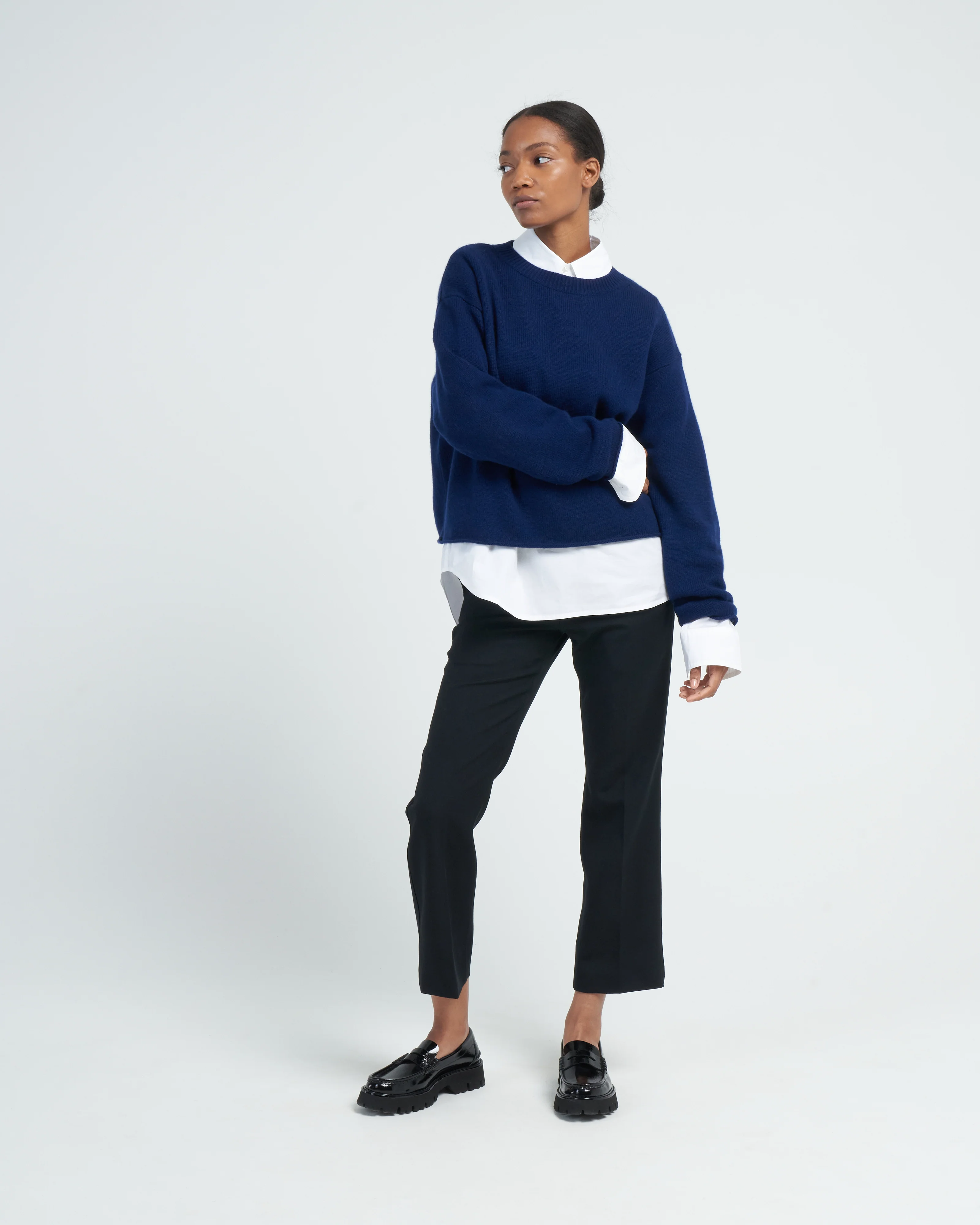 crew neck sweater - deep sea blue - Image 2