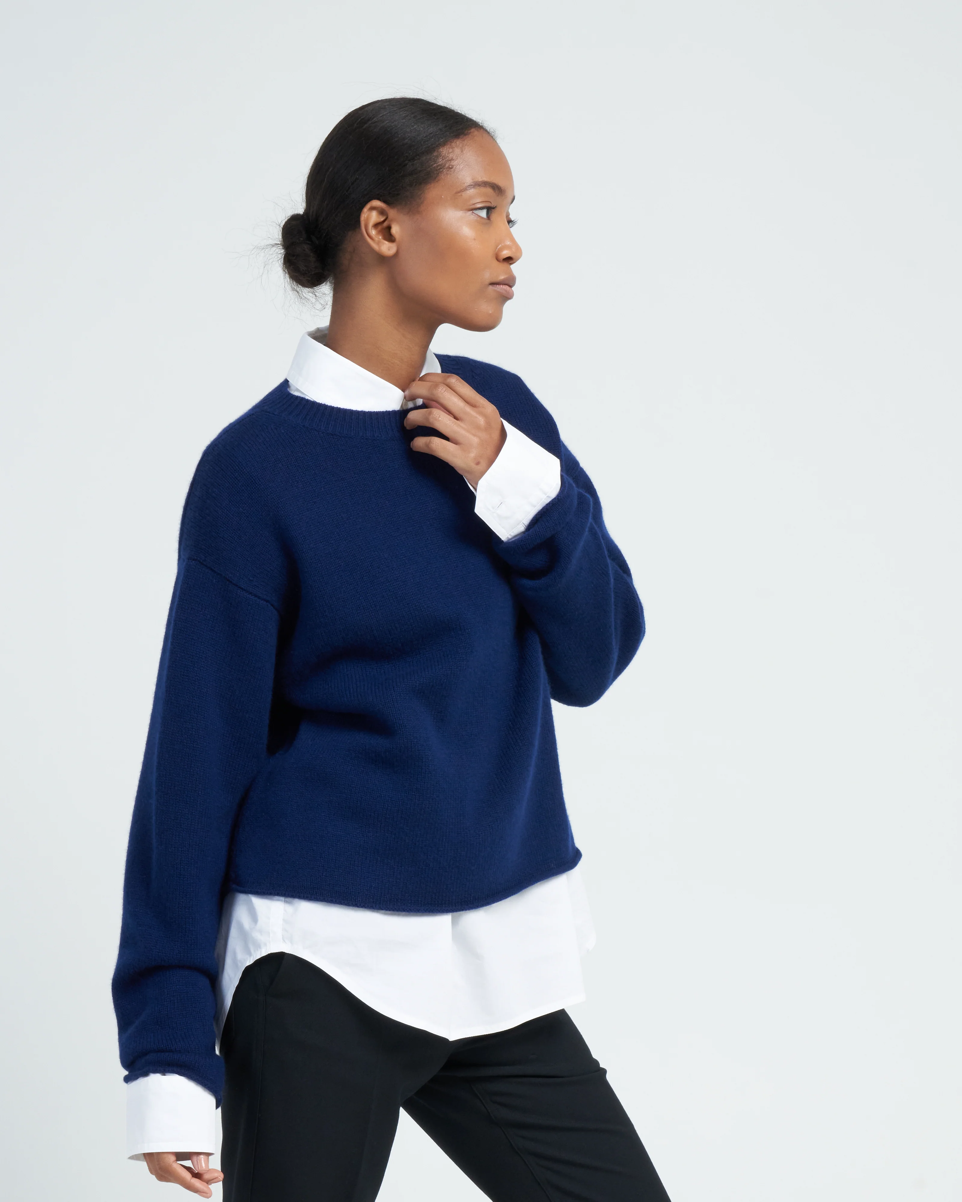 crew neck sweater - deep sea blue - Image 3