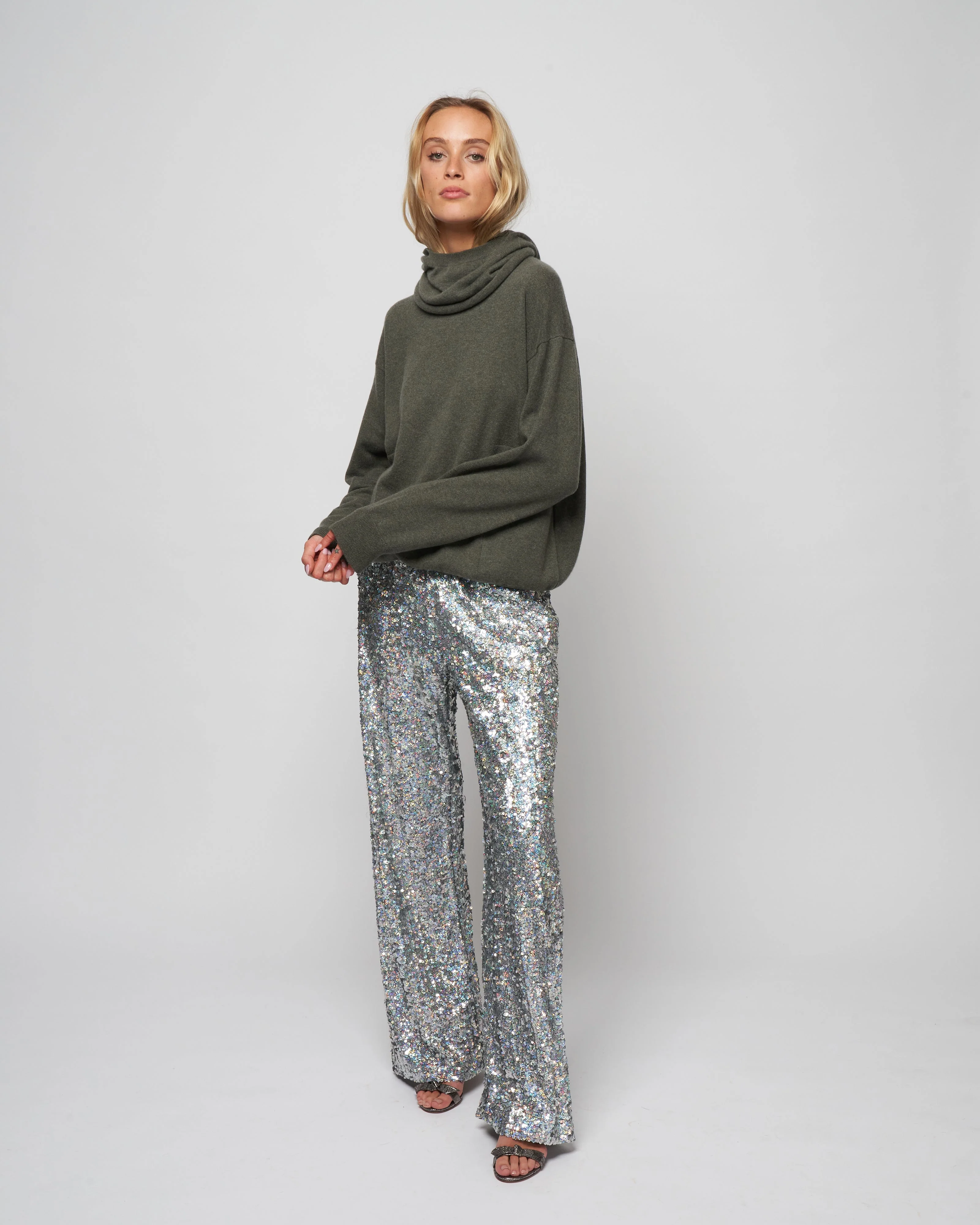 crew pullover sweater - knit khaki mel - Image 2