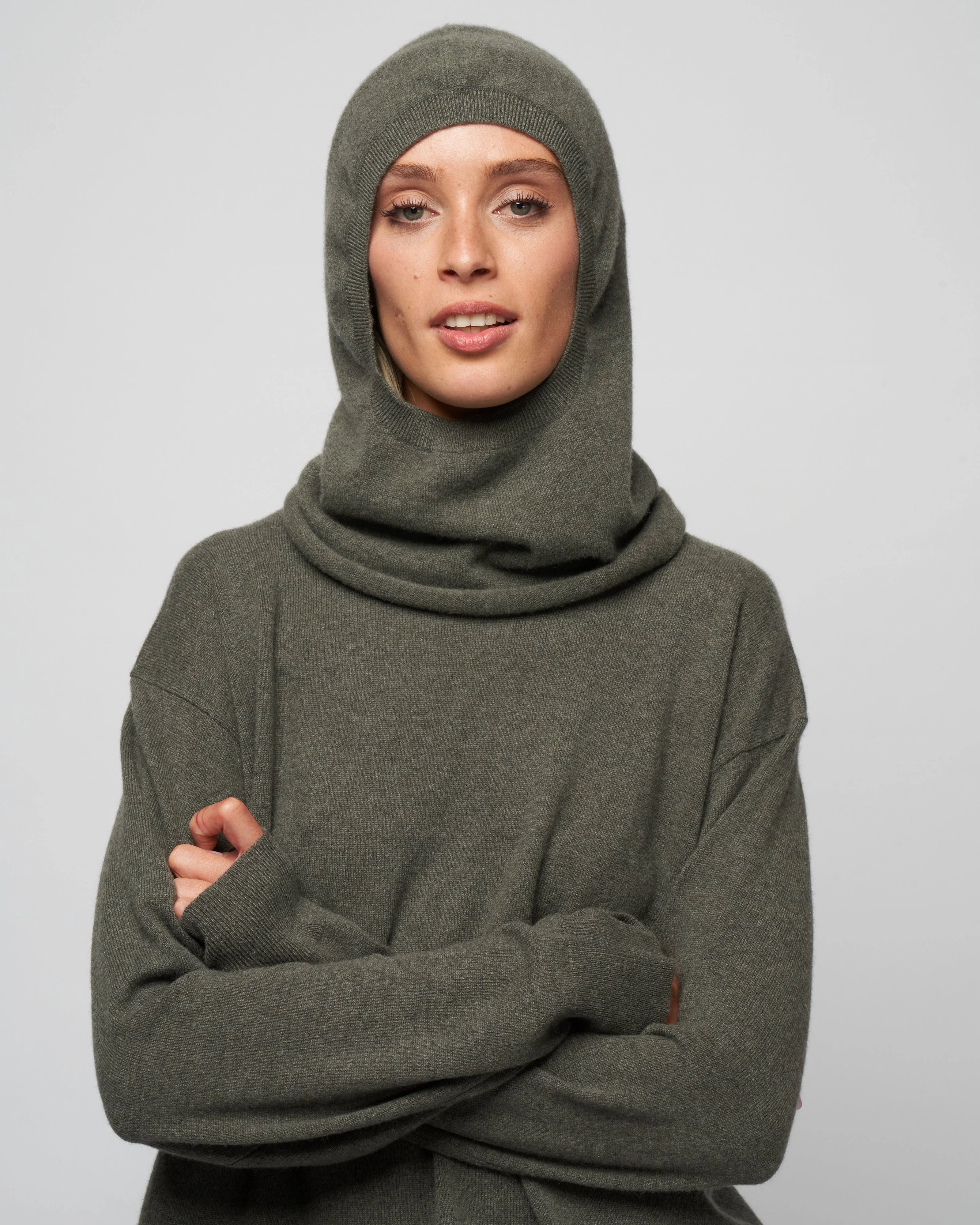 detachable hood - khaki - Image 2