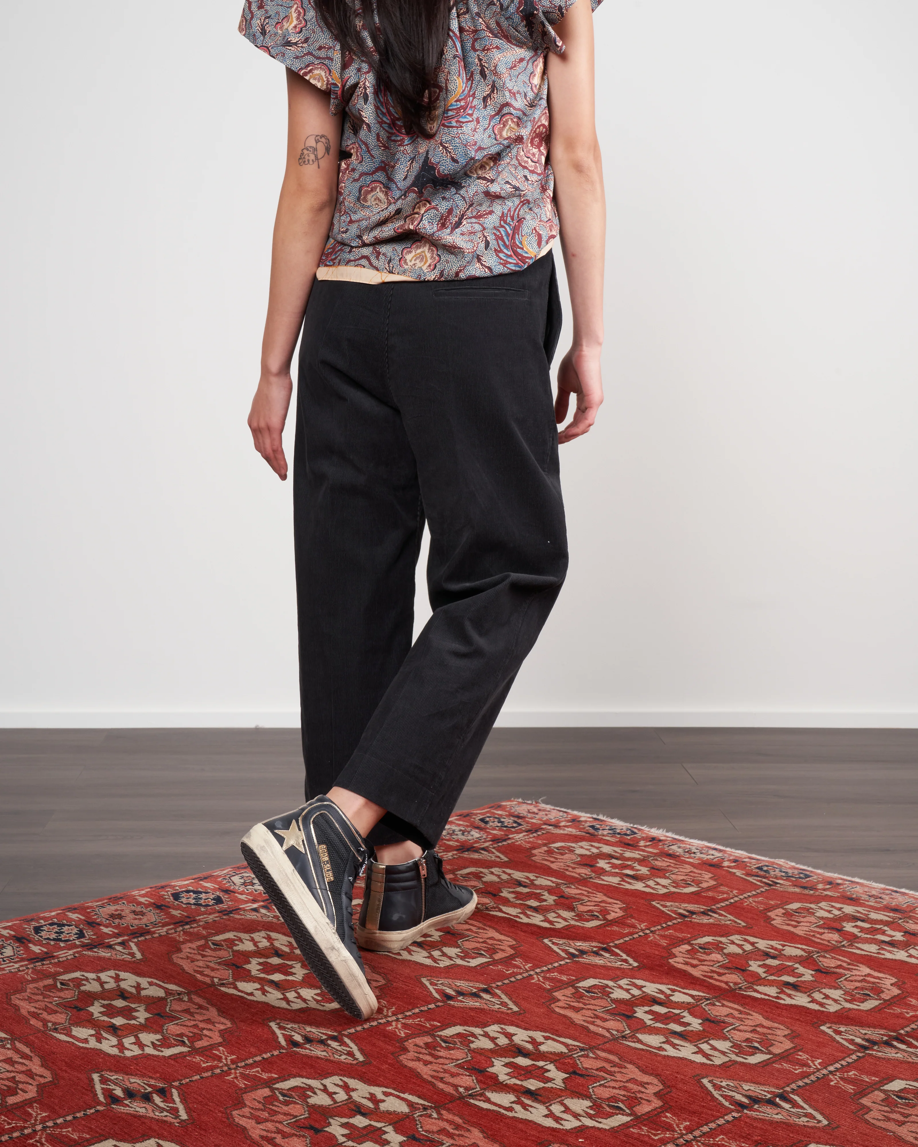 drawstring corduroy pant - slate - Image 5
