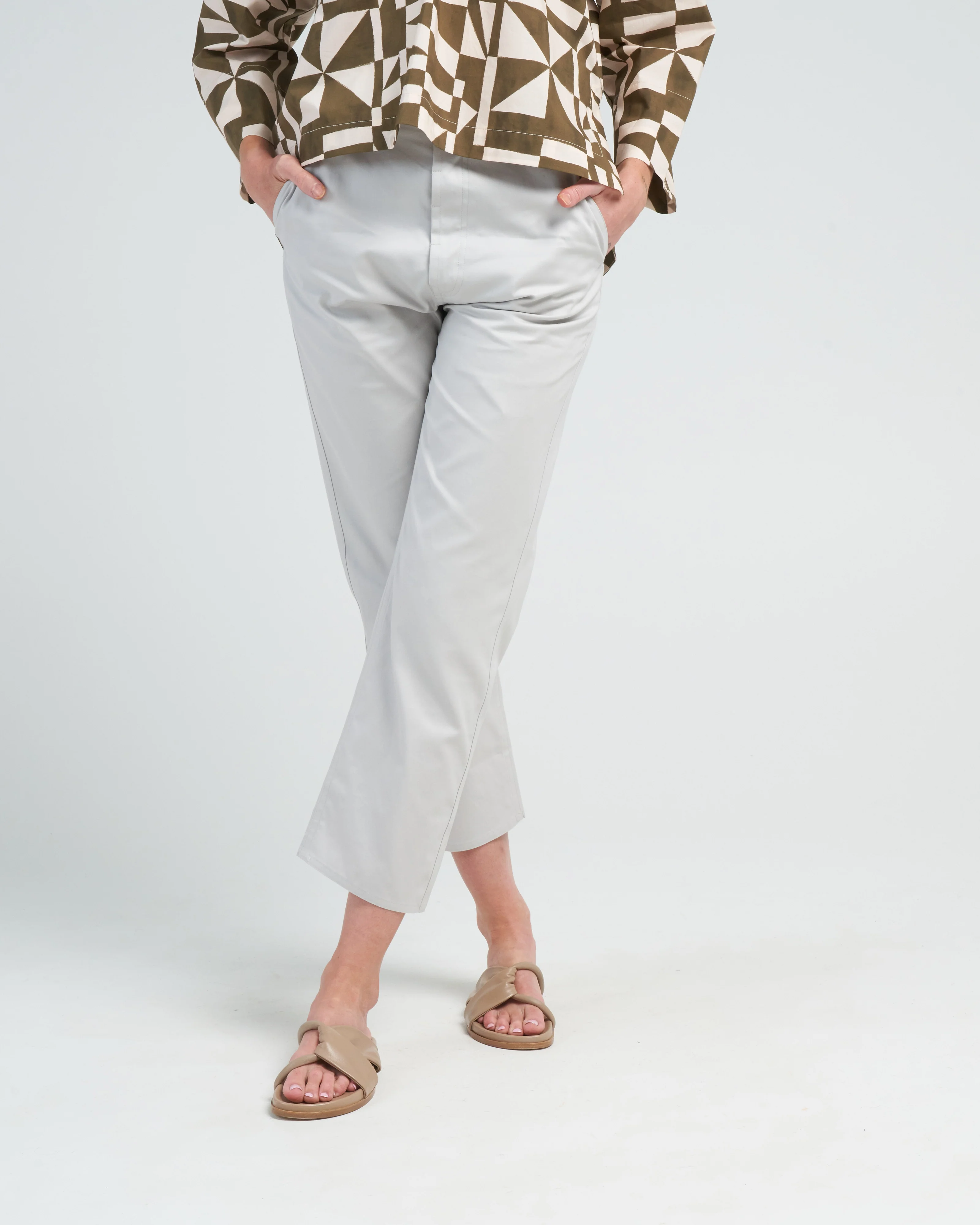 light twill jean - silver