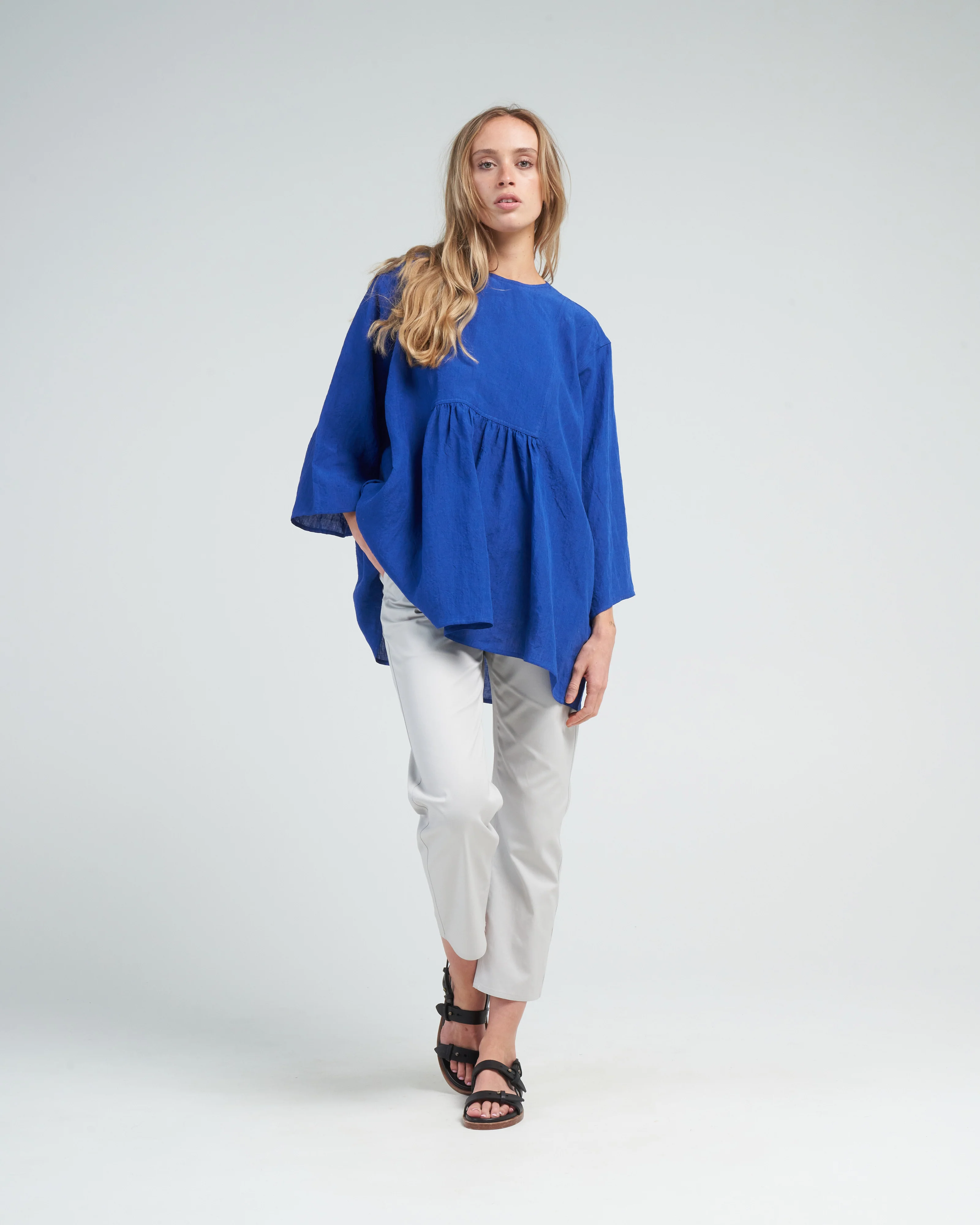 linen placket pullover top - touareg - Image 2