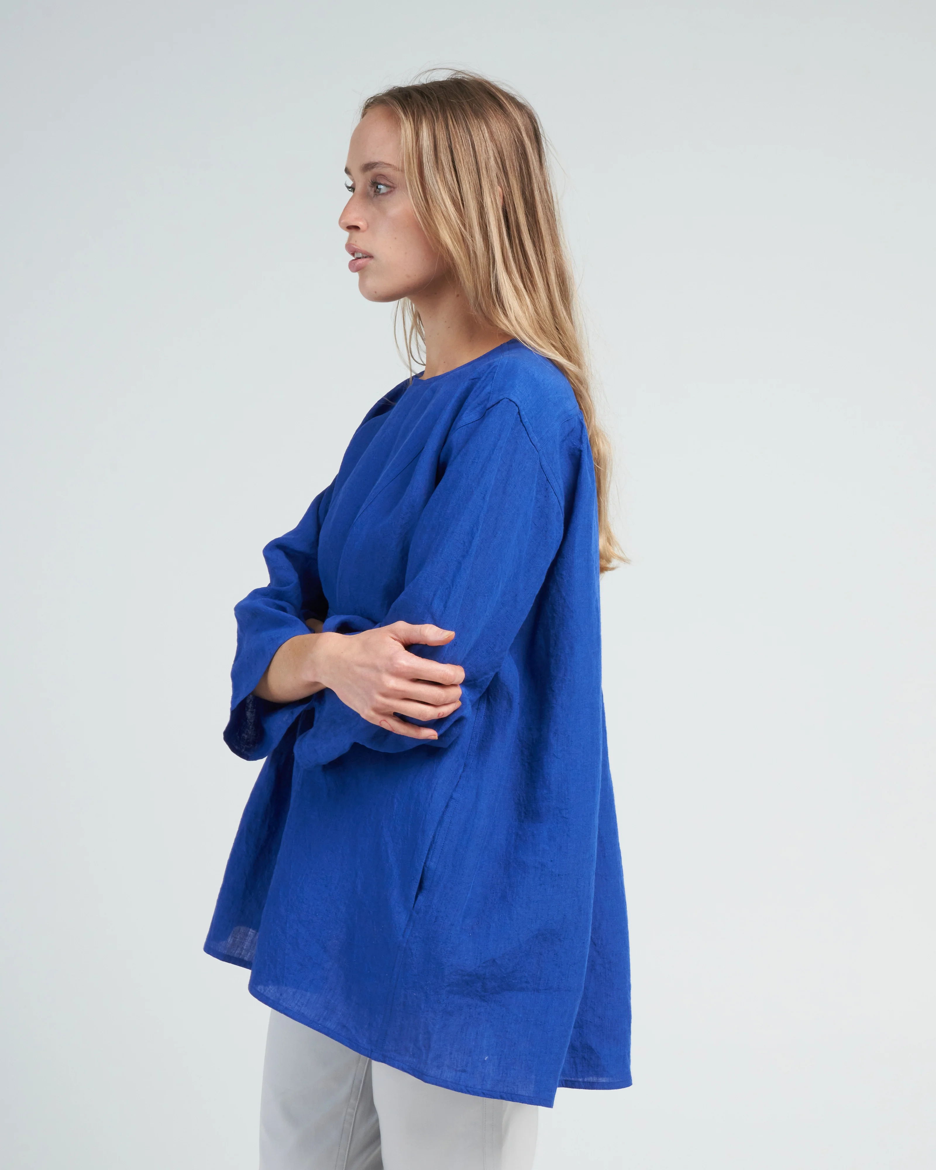 linen placket pullover top - touareg - Image 3