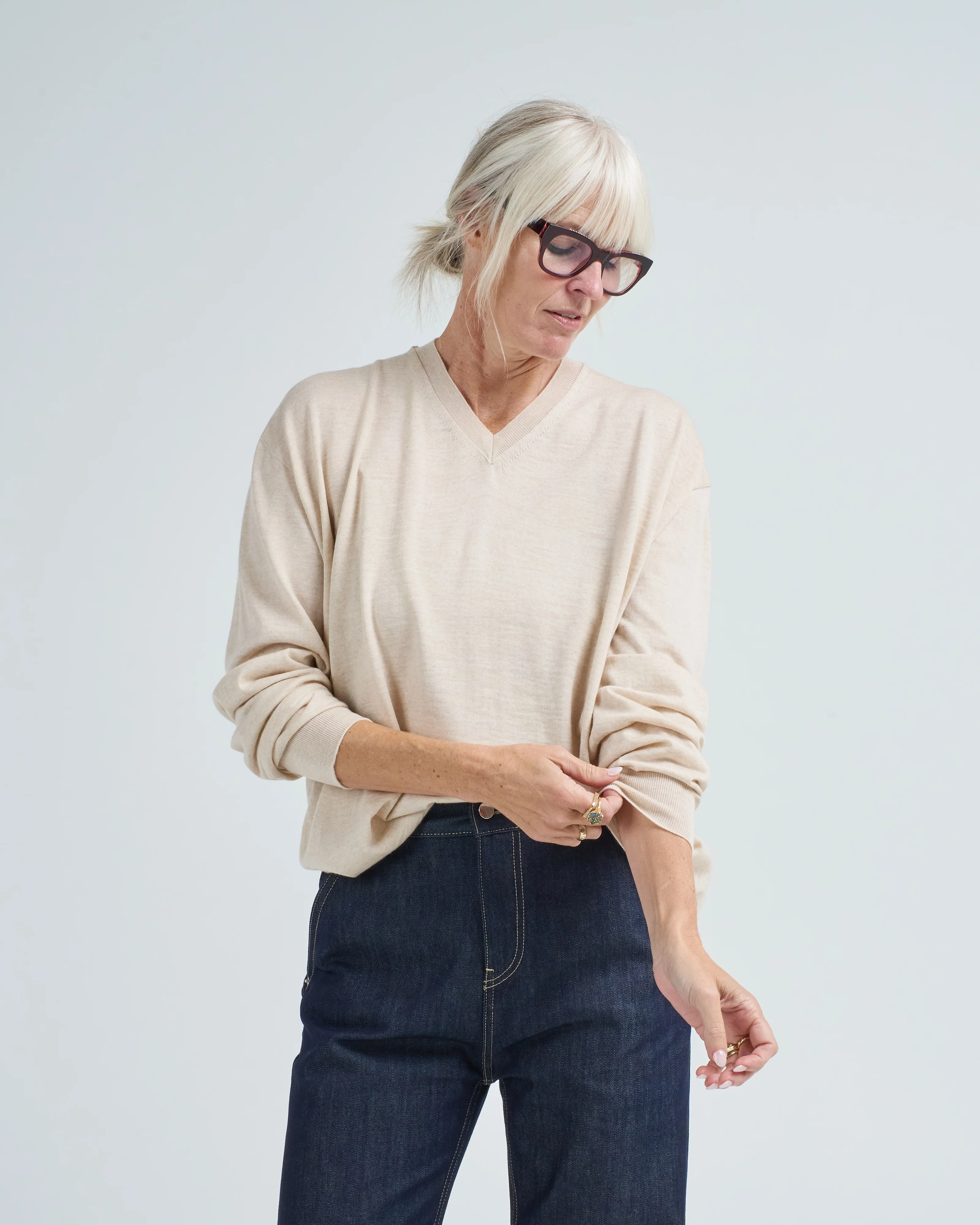merino v-neck sweater - Image 2