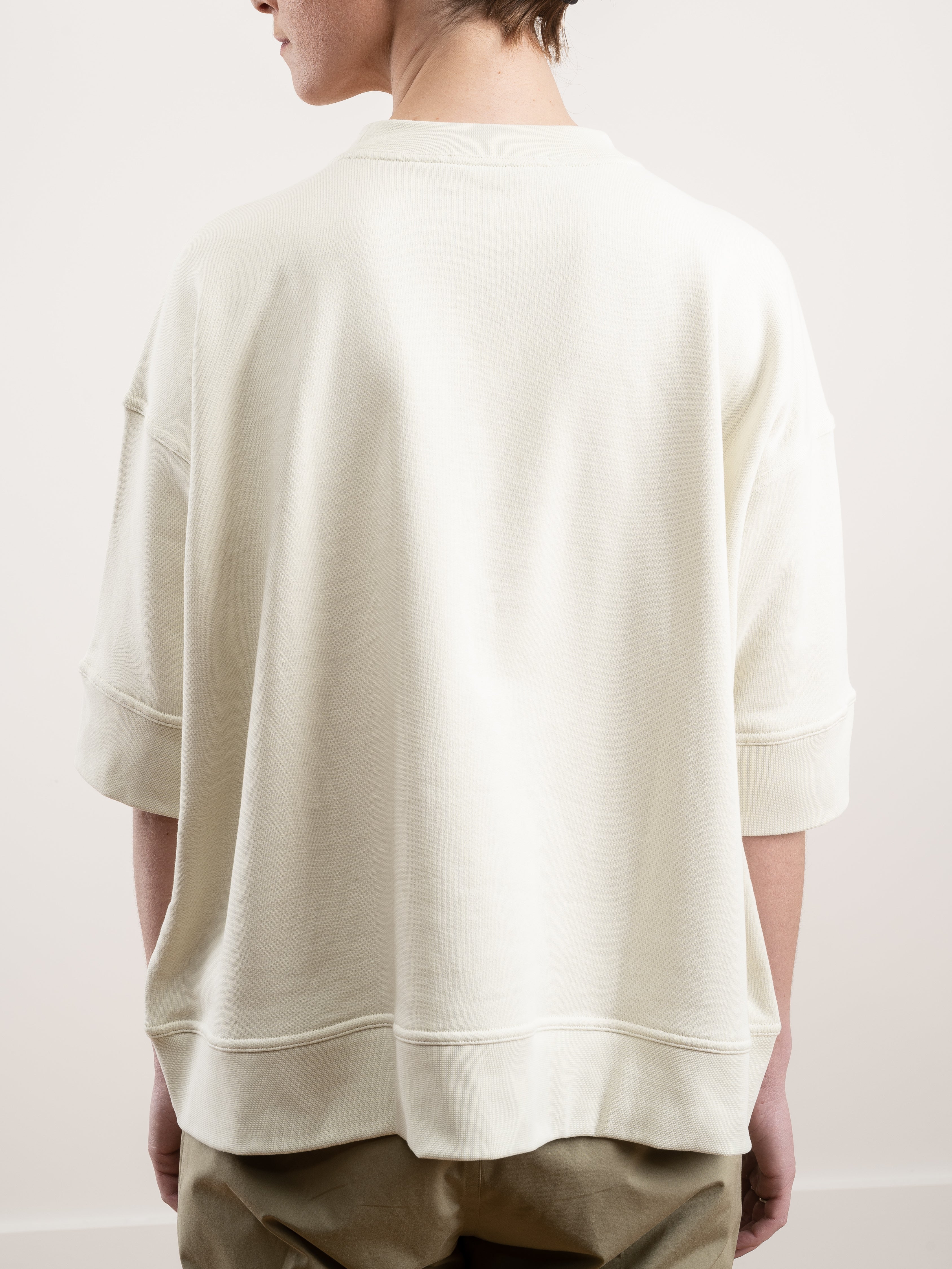 oversized short sleeve sweatshirt - knit chalk - Image 4