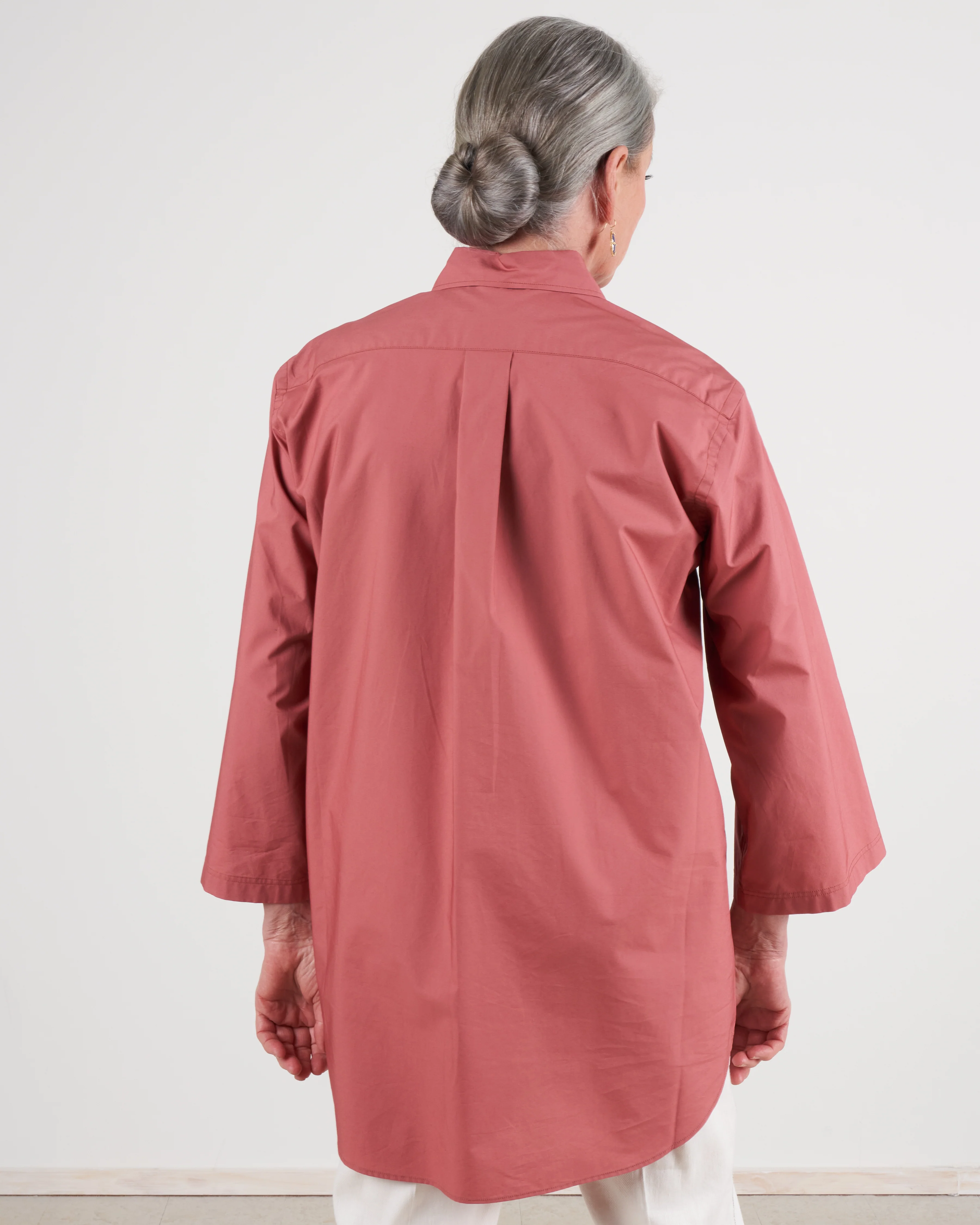 polo-style shirt with round bottom - terracotta - Image 2