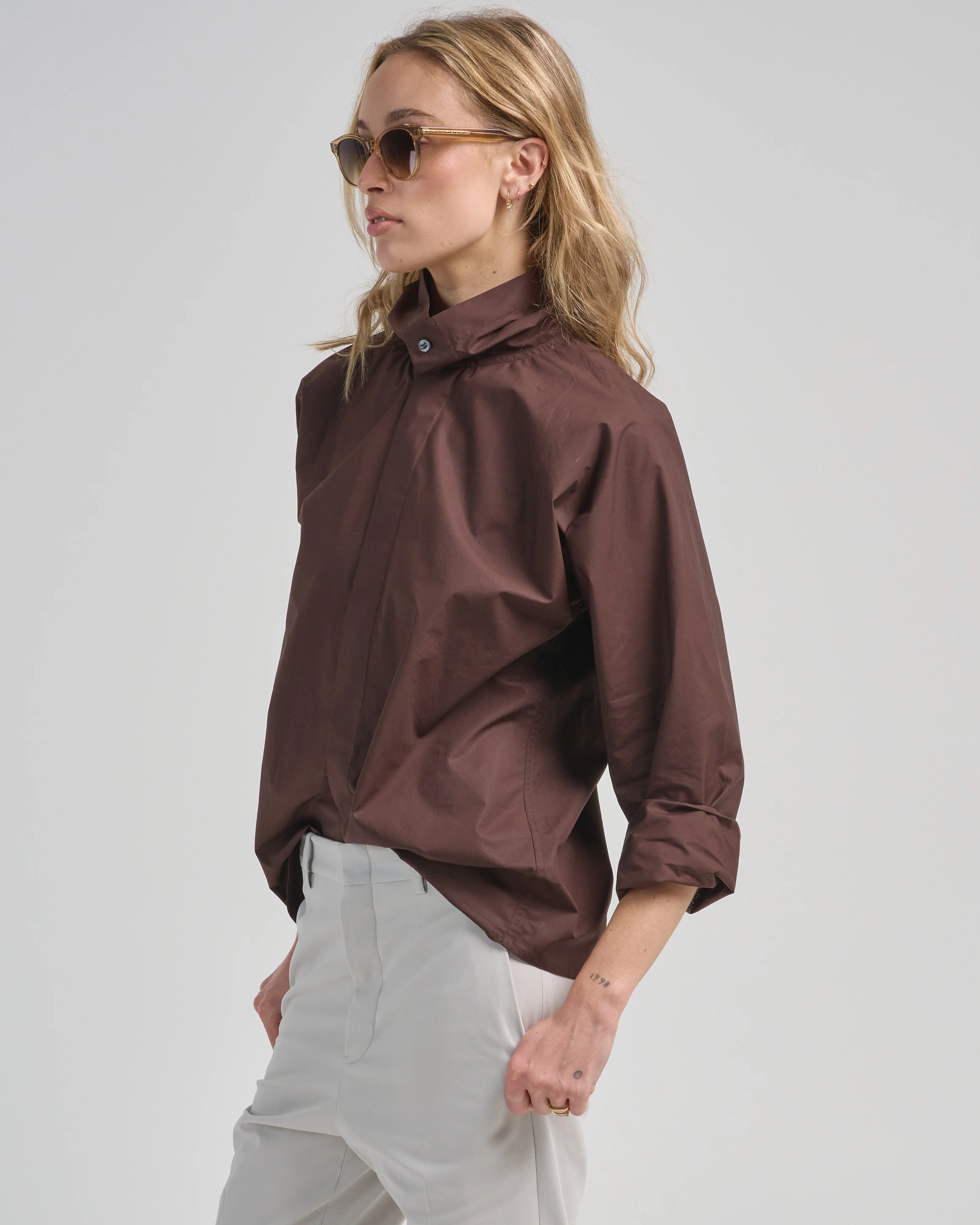 shirt with standing collar - Image 4
