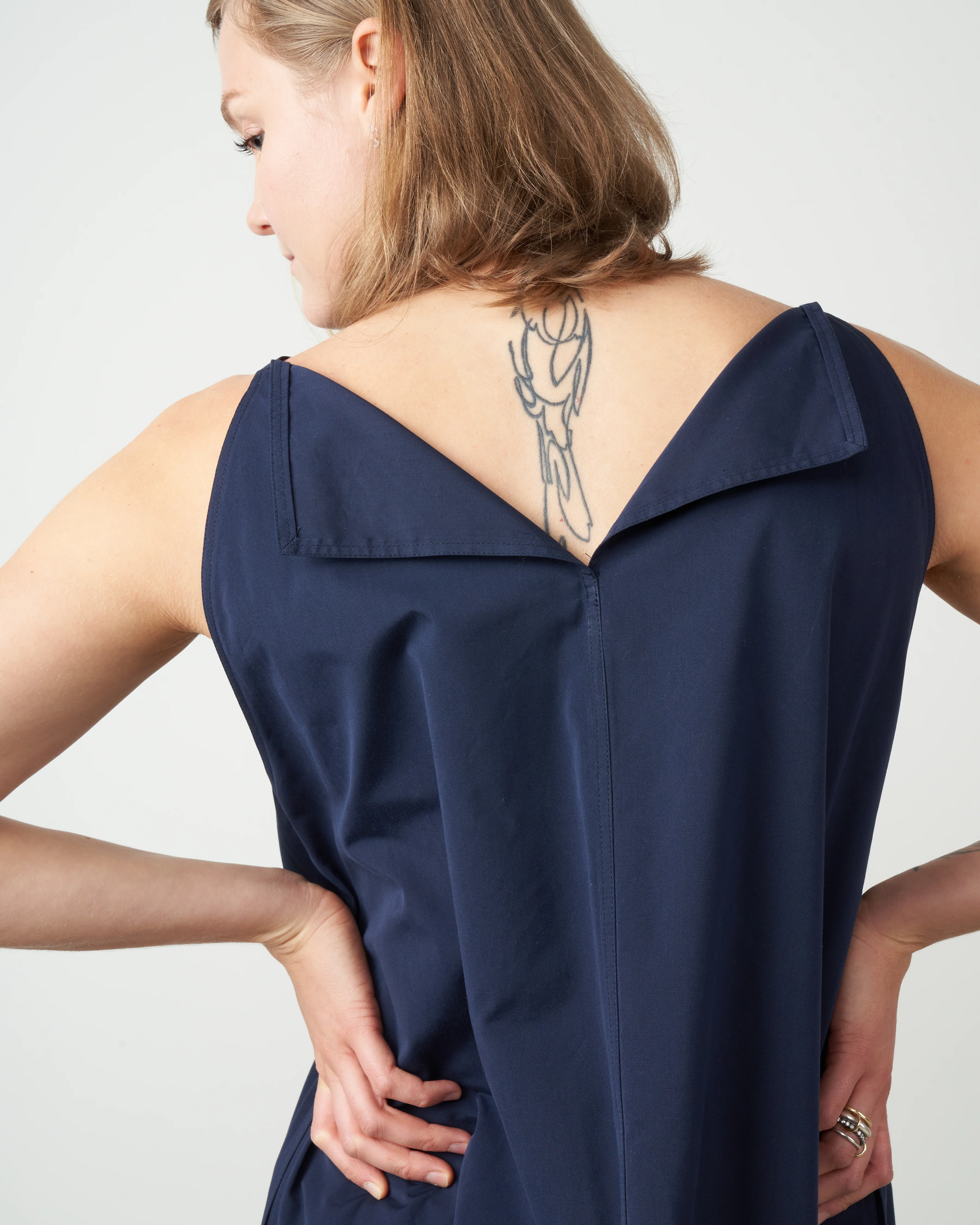 summer dress - woven dark navy - Image 4