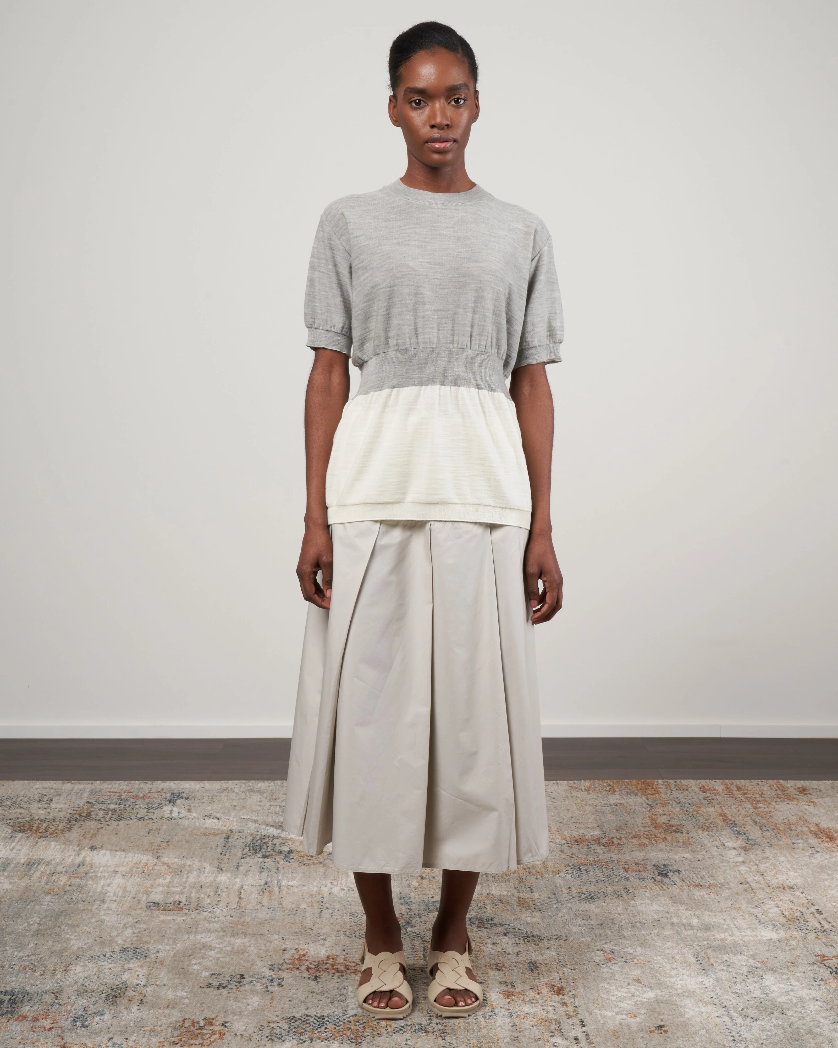 sphere cinched skirt - clay - Image 2