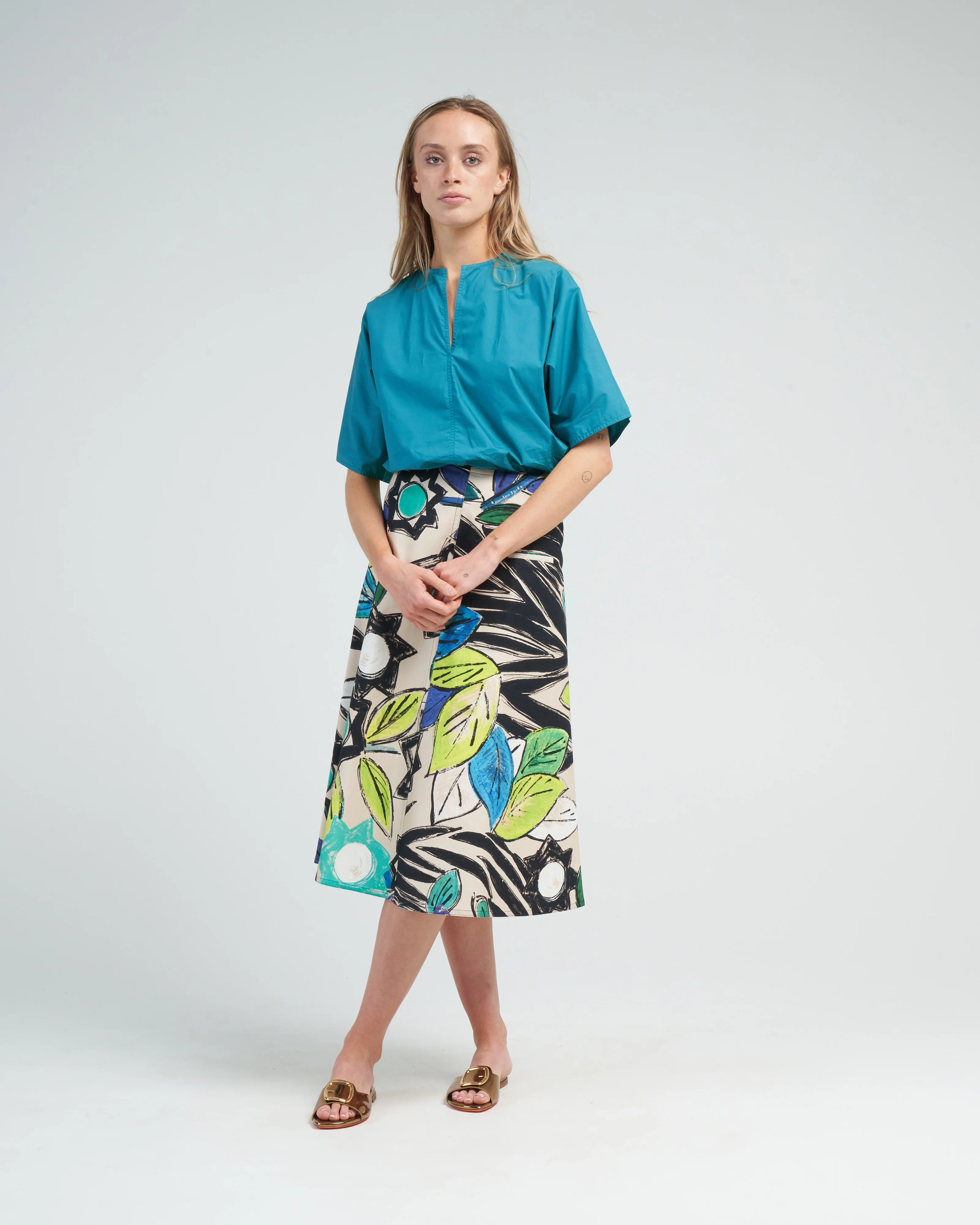 split neck top - topaz - Image 2