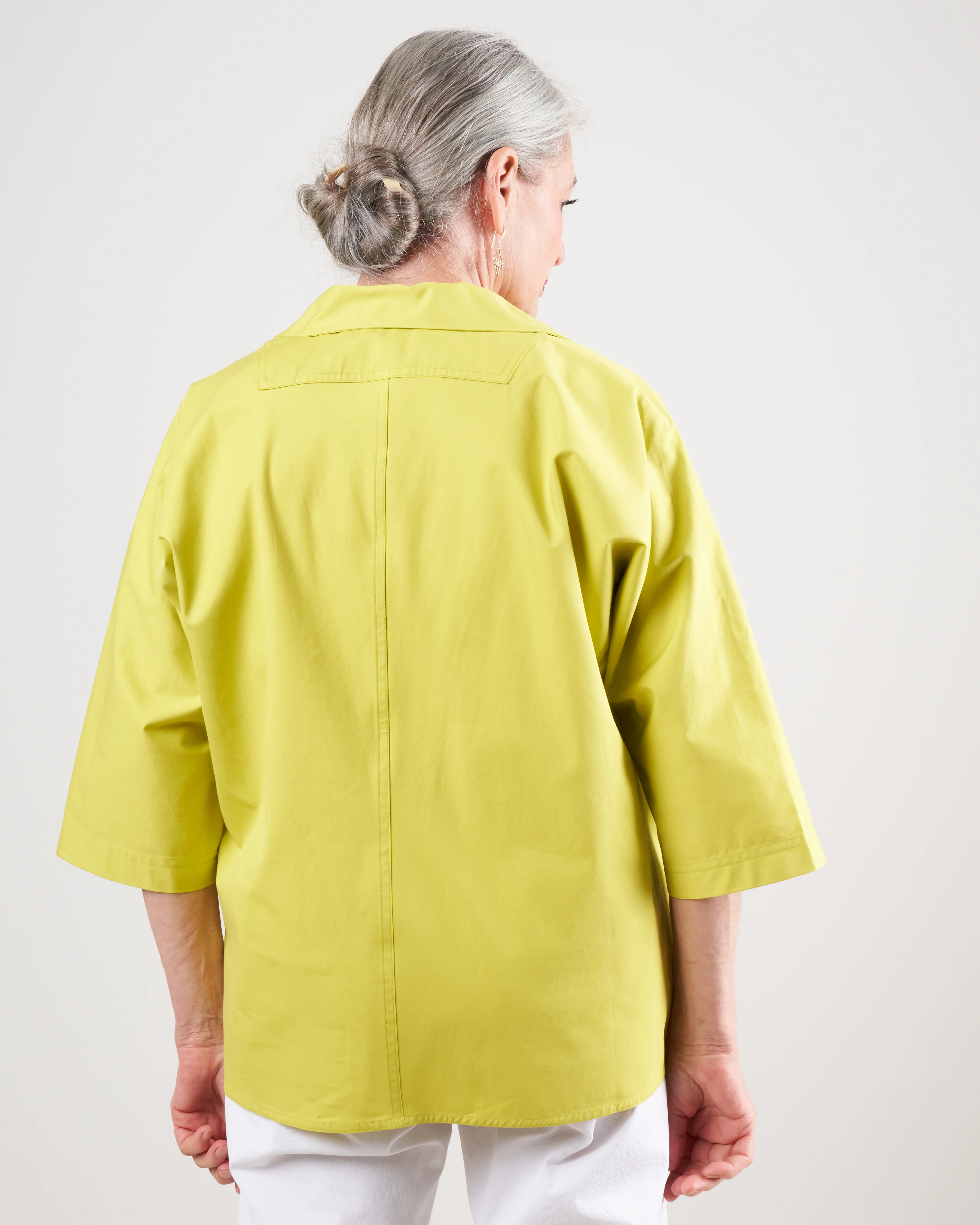 top with 3/4 sleeves and open collar - anise - Image 3