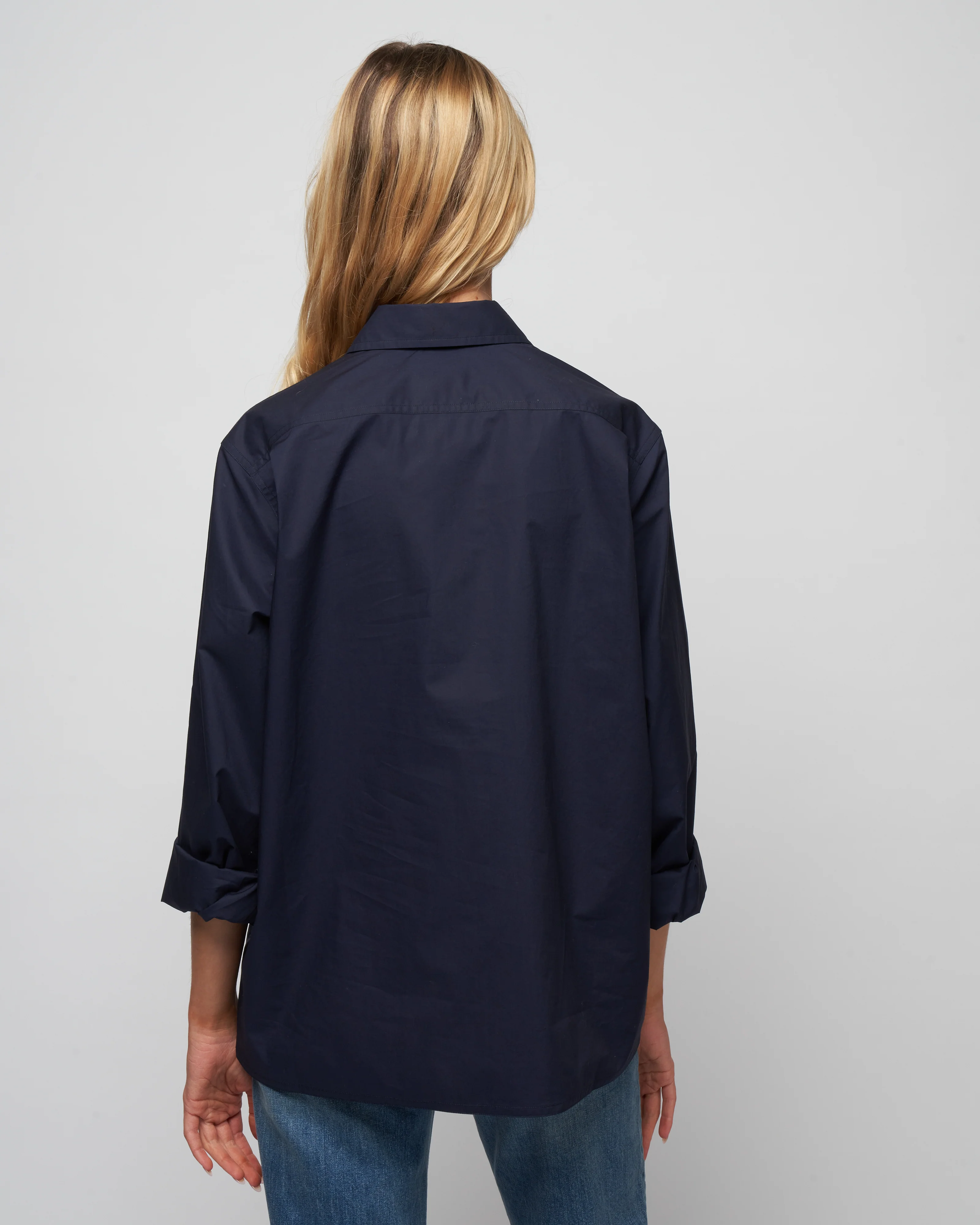 tumbled flannel shirt - woven blue marine - Image 4