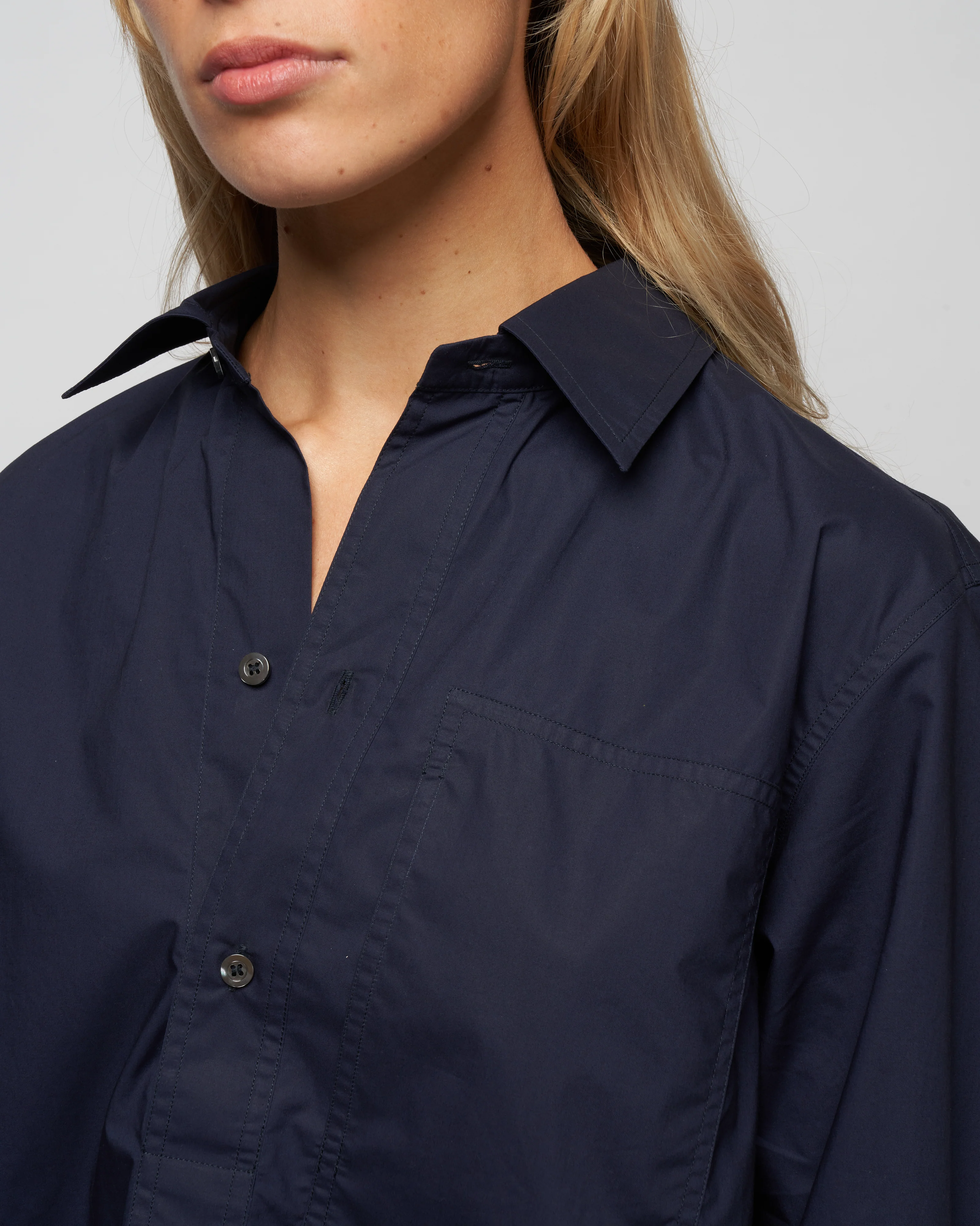 tumbled flannel shirt - woven blue marine - Image 5