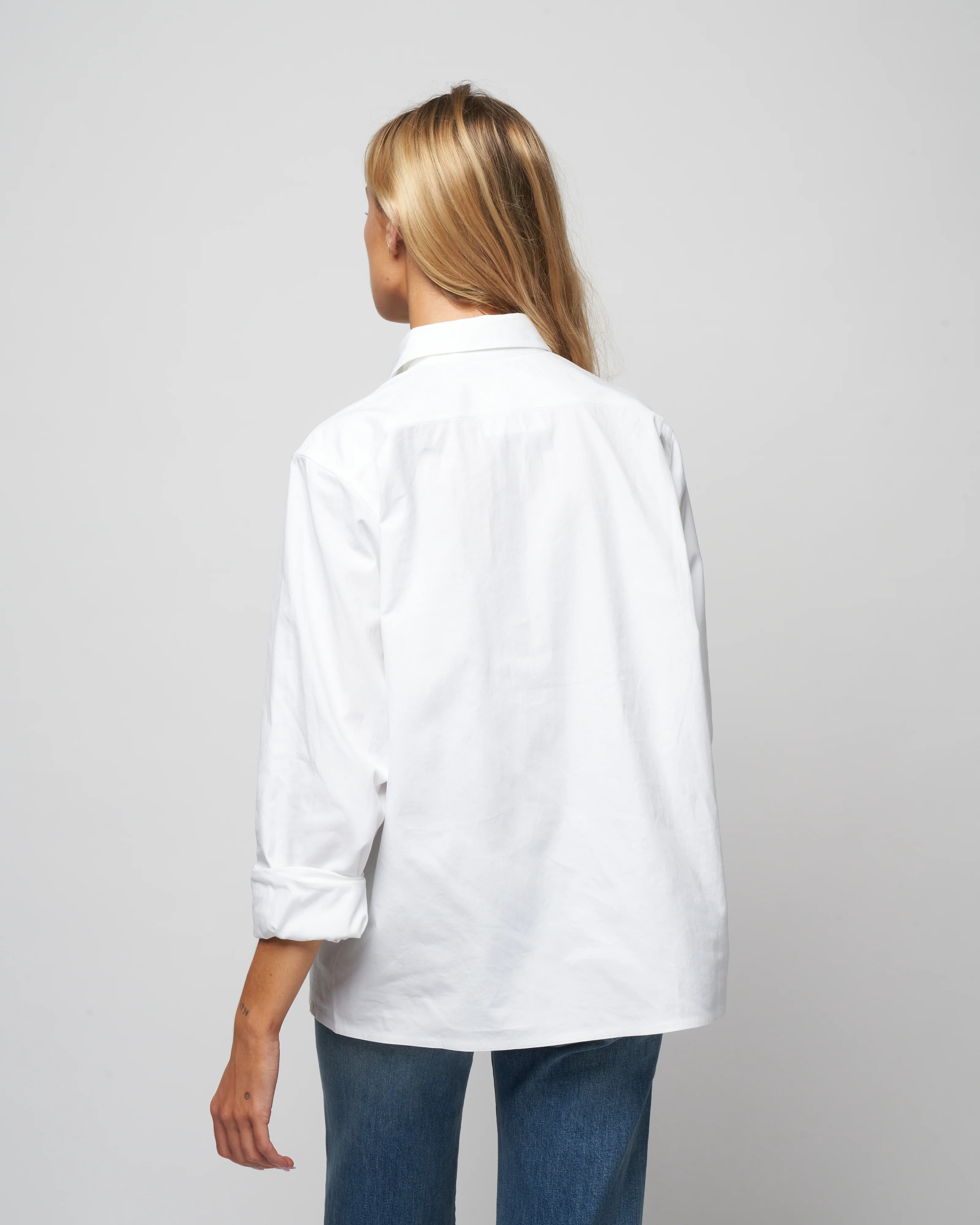 tumbled flannel shirt - woven white - Image 4