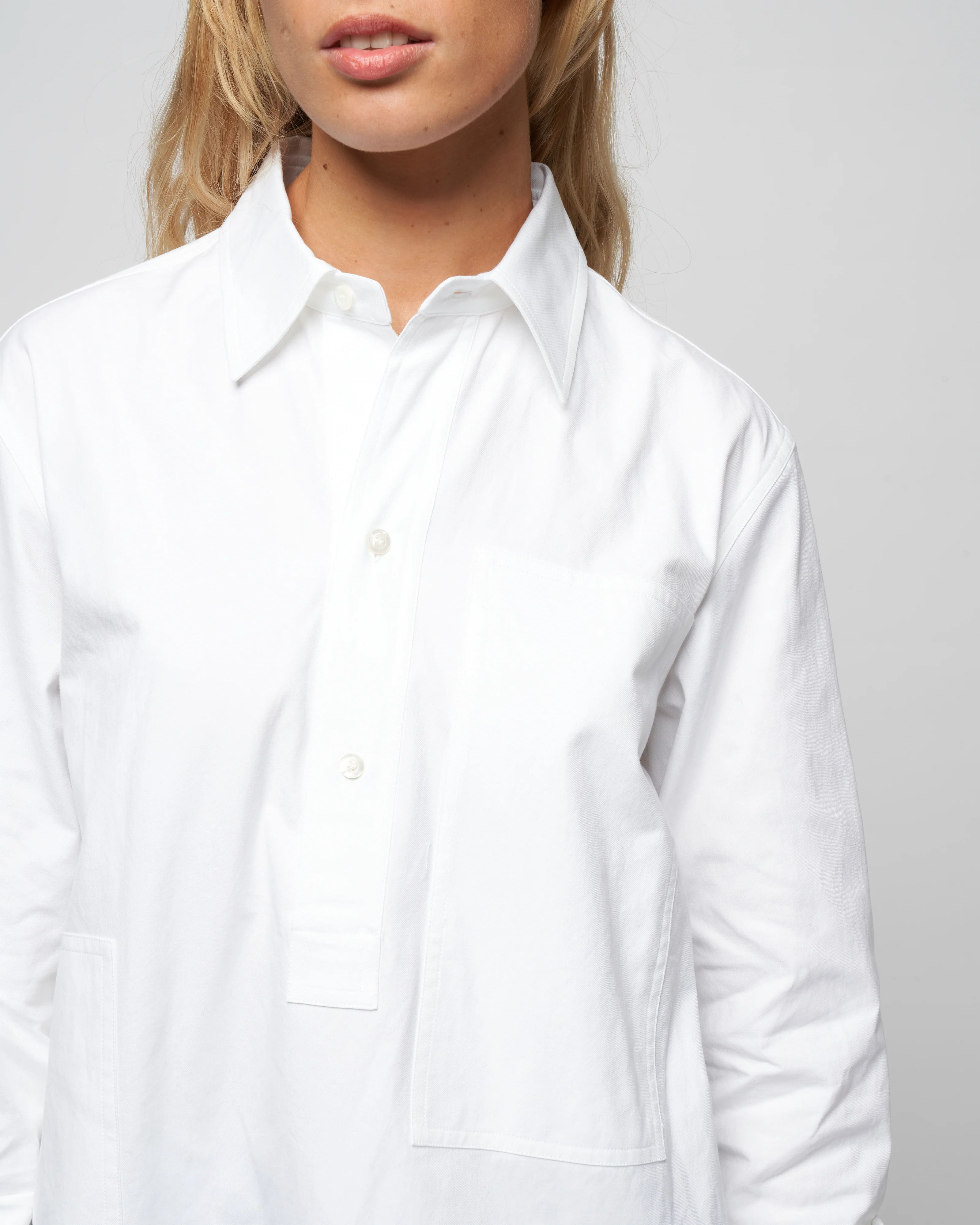 tumbled flannel shirt - woven white - Image 5