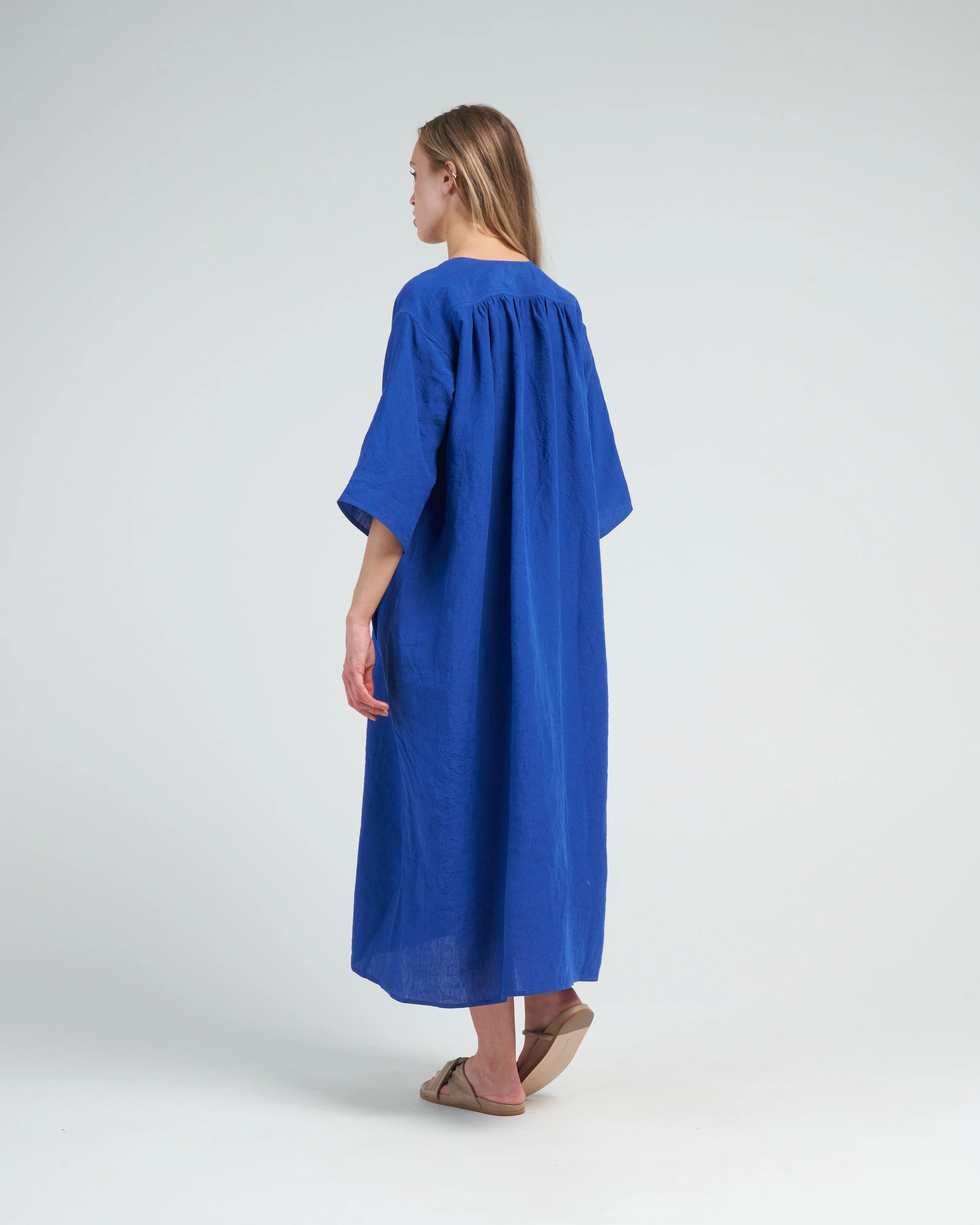v-neck linen dress - touareg - Image 4