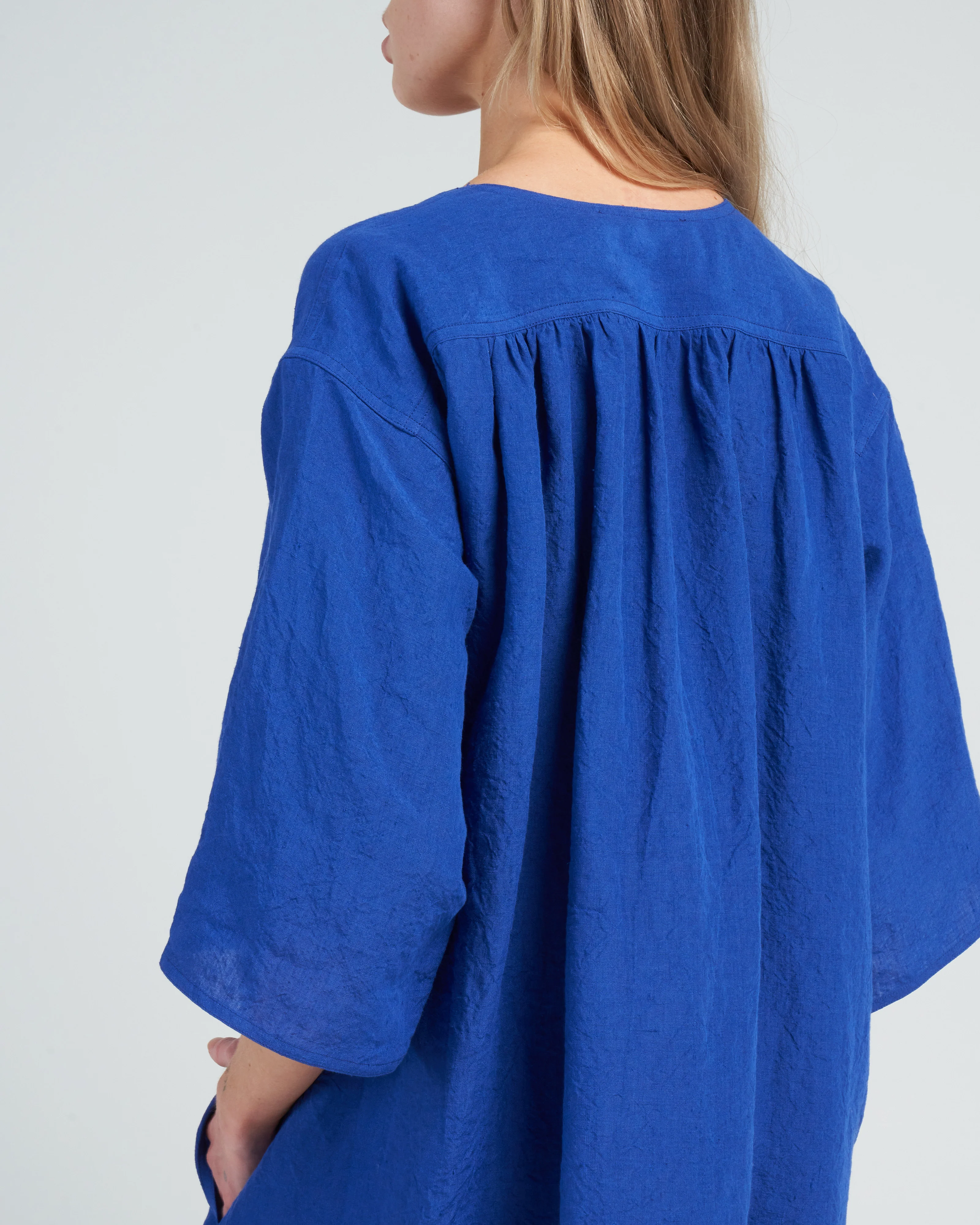 v-neck linen dress - touareg - Image 5