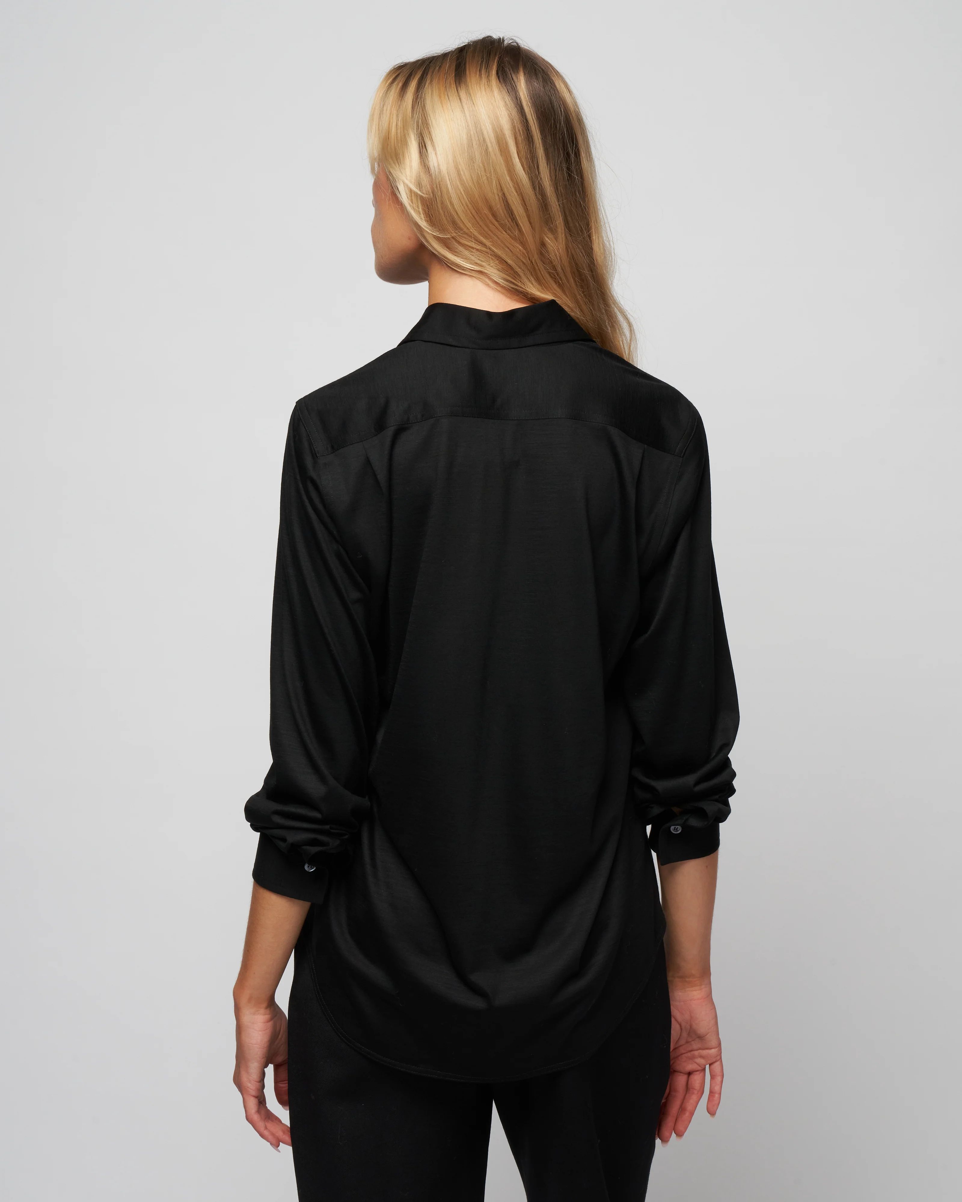 wool jersey shirt - knit black - Image 4