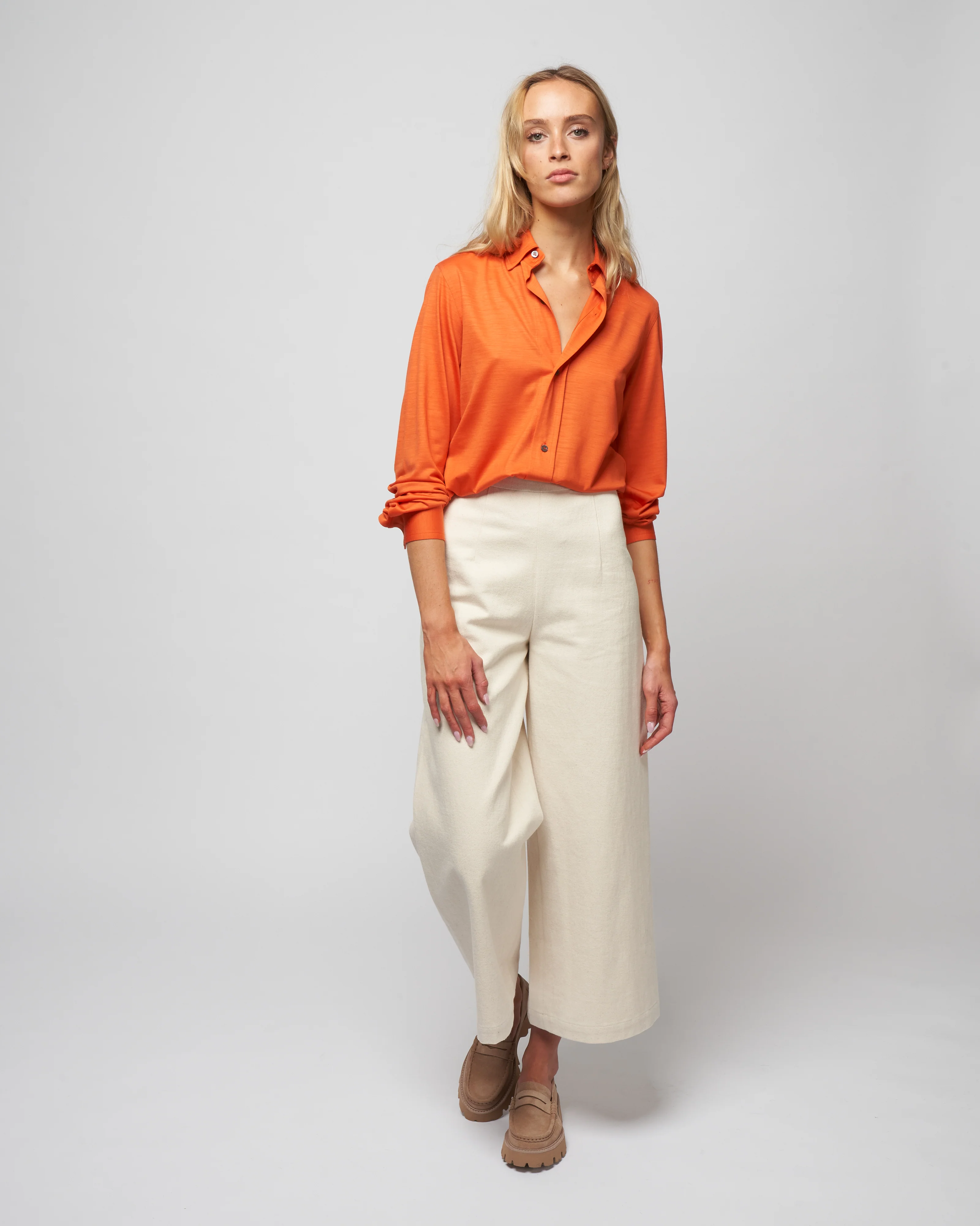 wool jersey shirt - knit papaya - Image 2