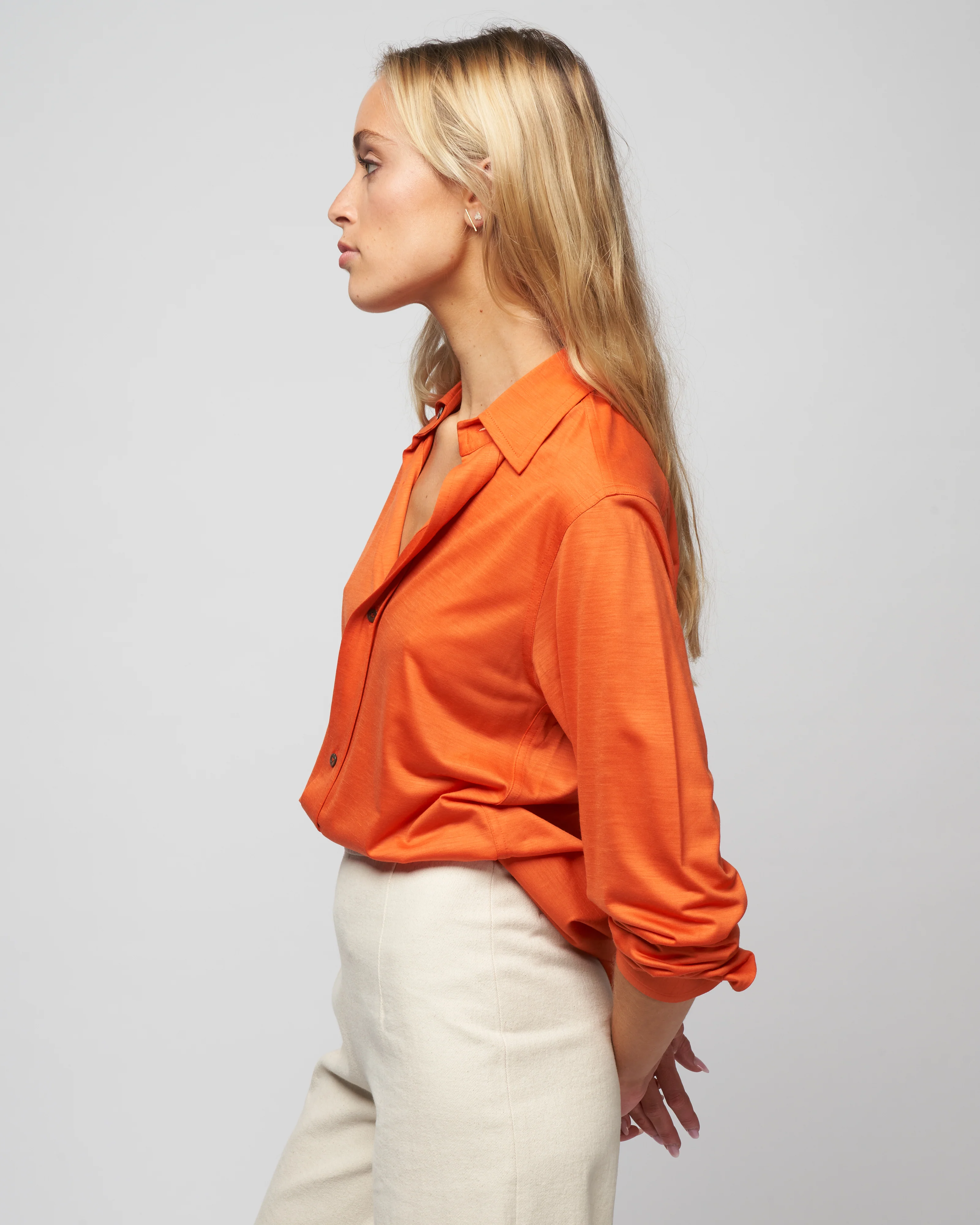wool jersey shirt - knit papaya - Image 3