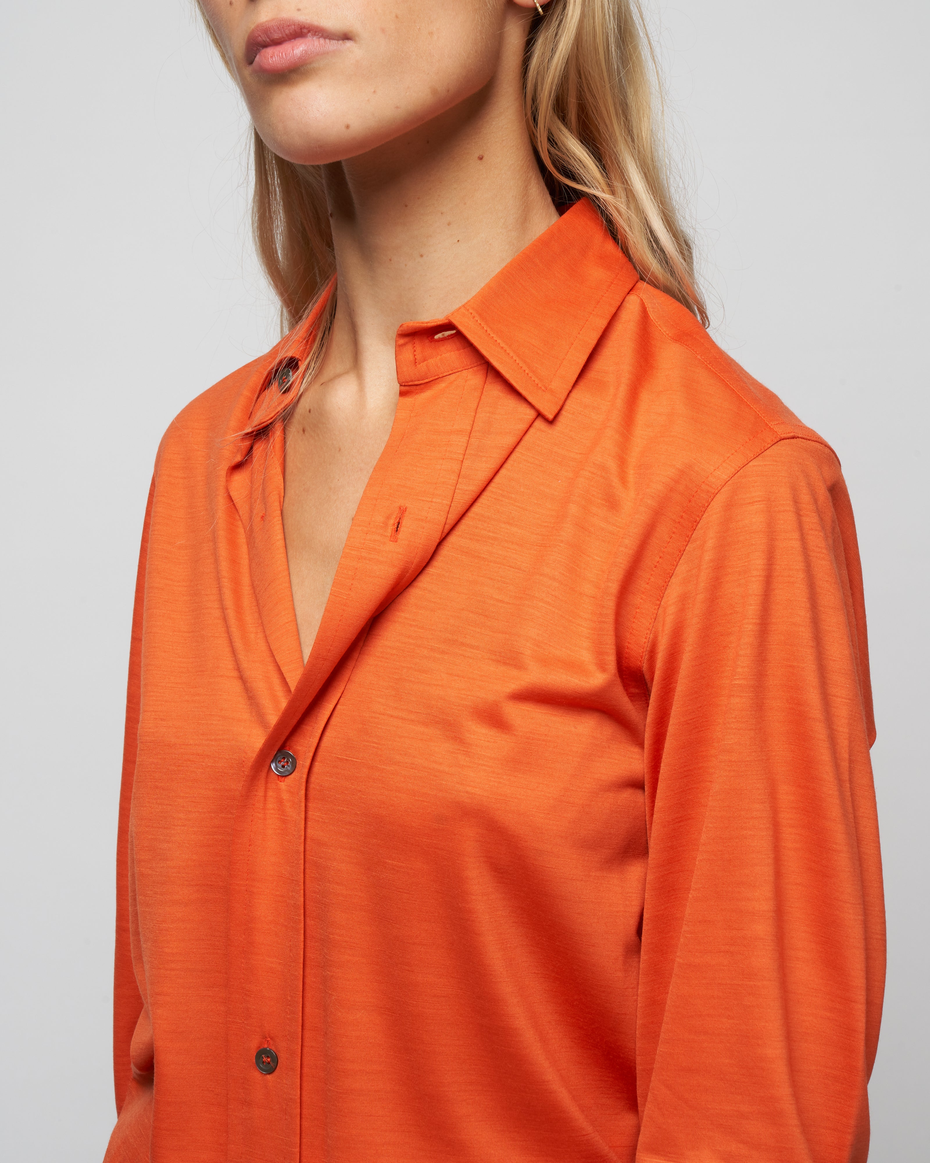 wool jersey shirt - knit papaya - Image 5