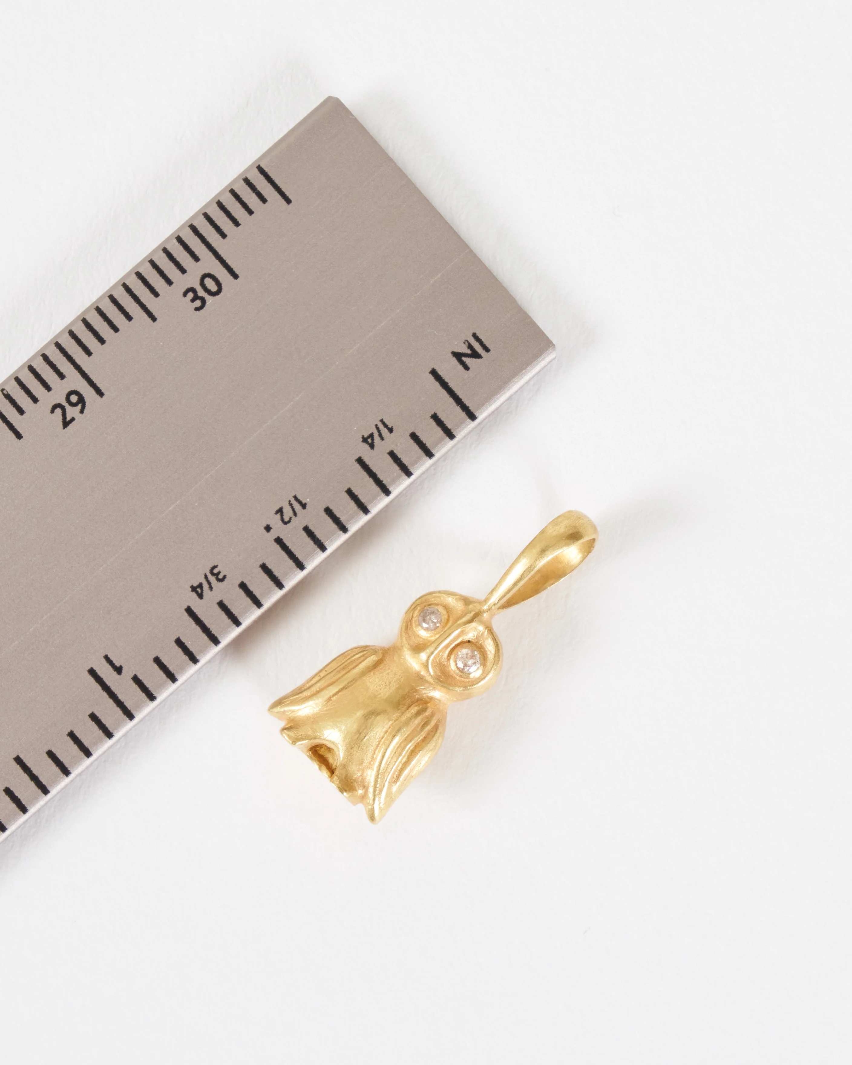 baby owl with diamonds pendant - gold/diamond - Image 4