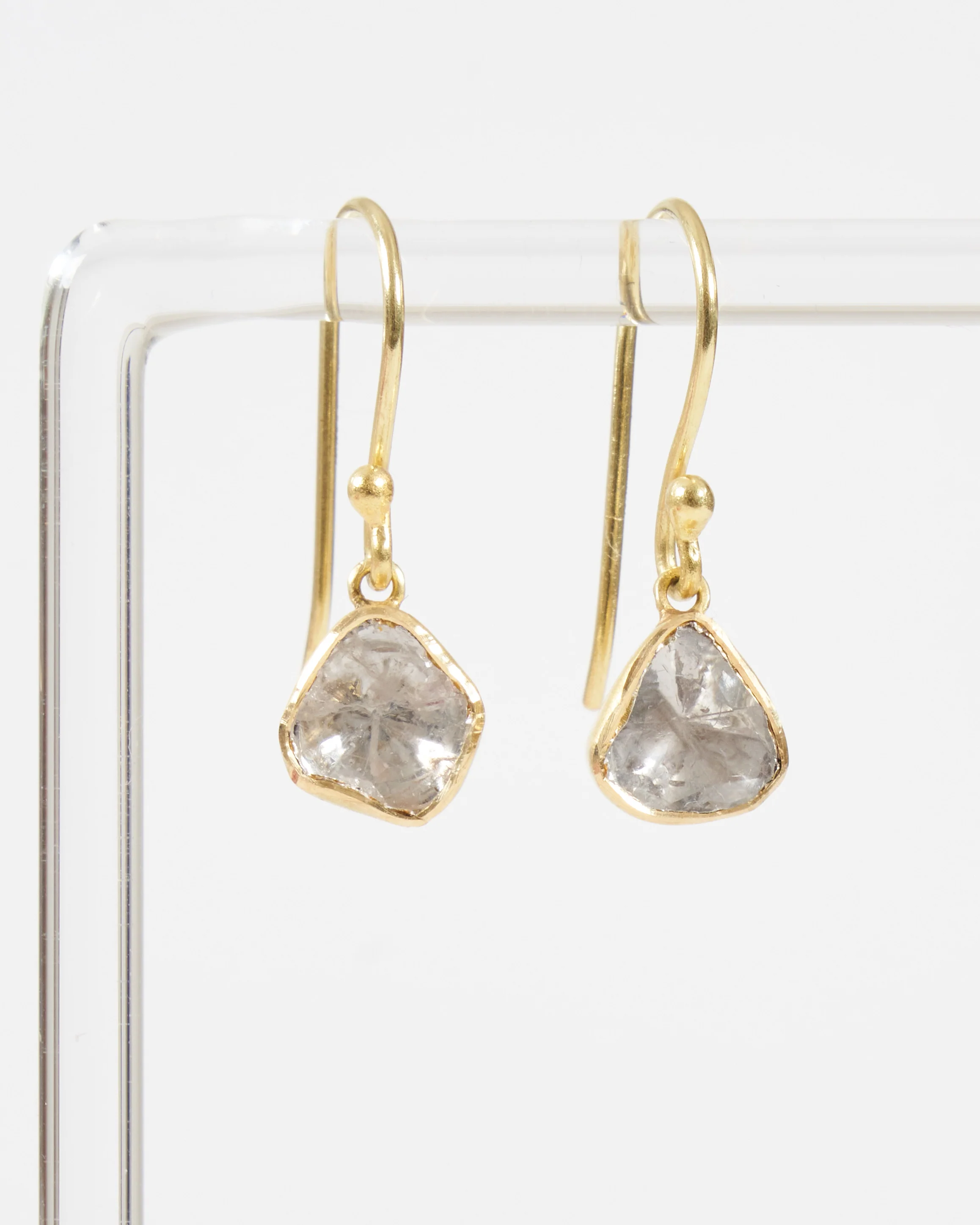 polki drop earrings - gold/diamond - Image 2