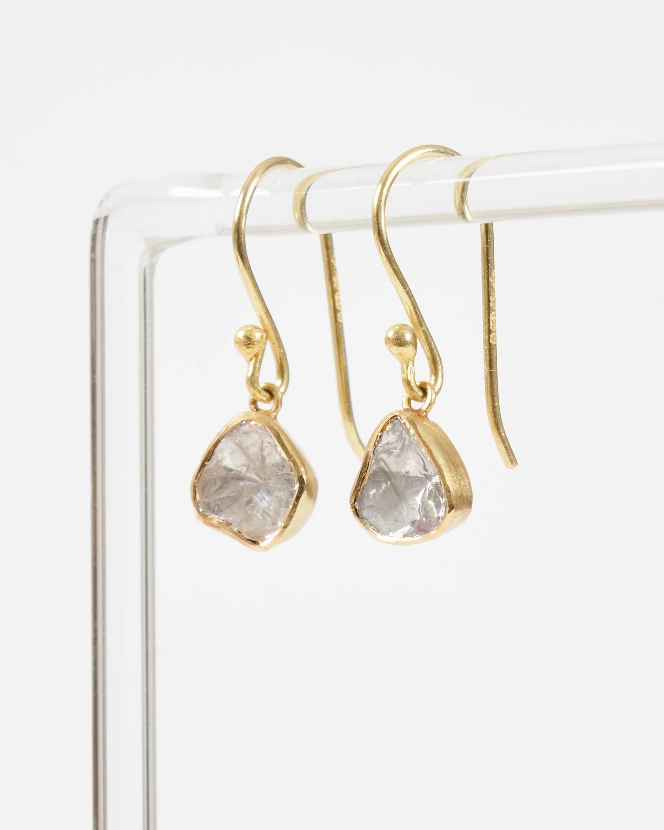 polki drop earrings - gold/diamond - Image 3