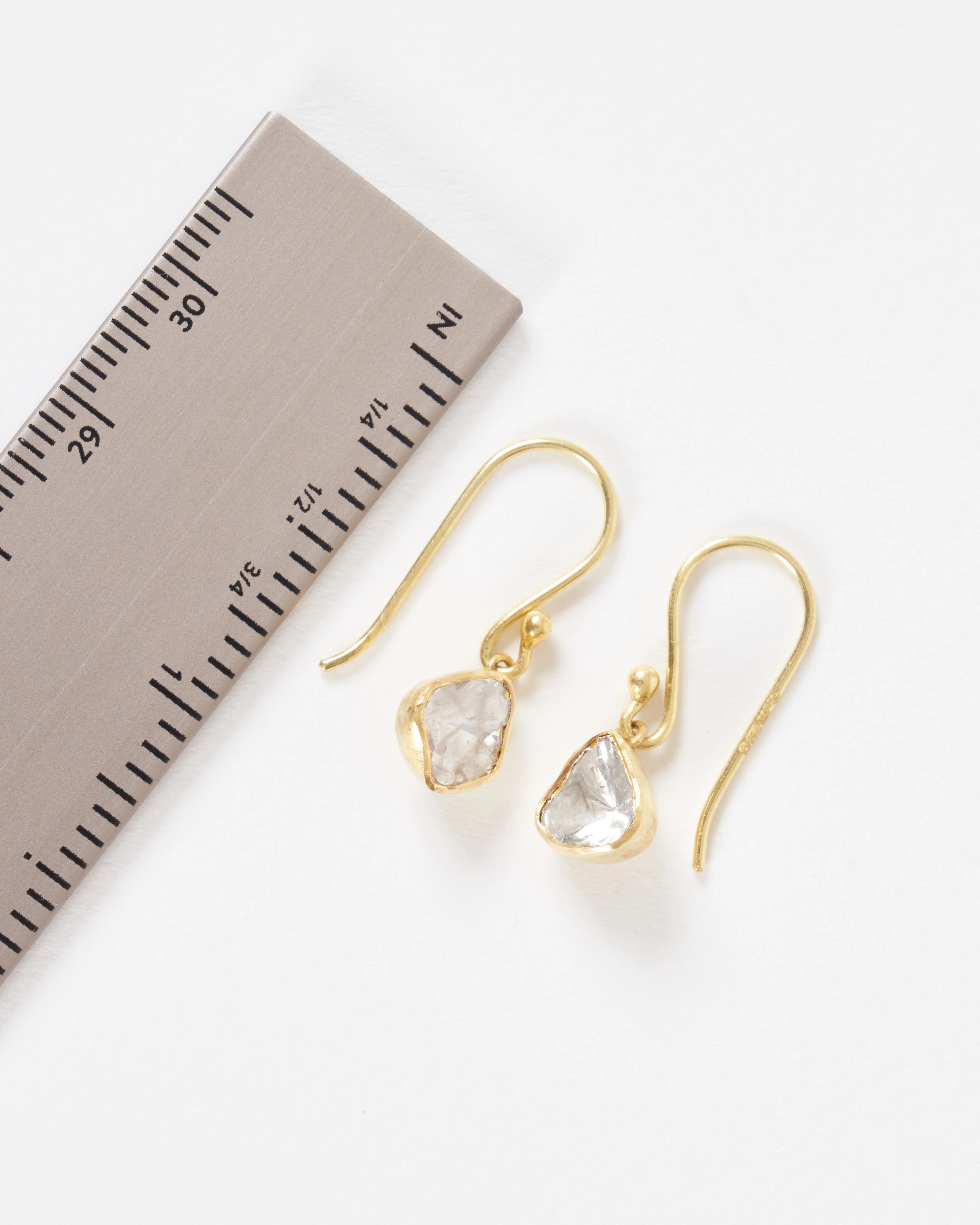 polki drop earrings - gold/diamond - Image 5