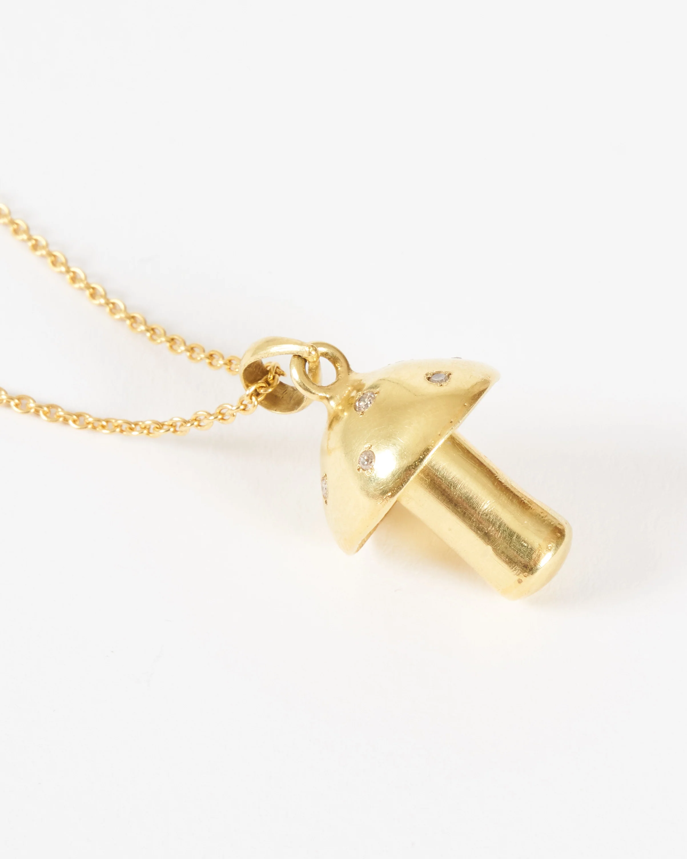 small diamond toadstool necklace - gold/diamond - Image 2