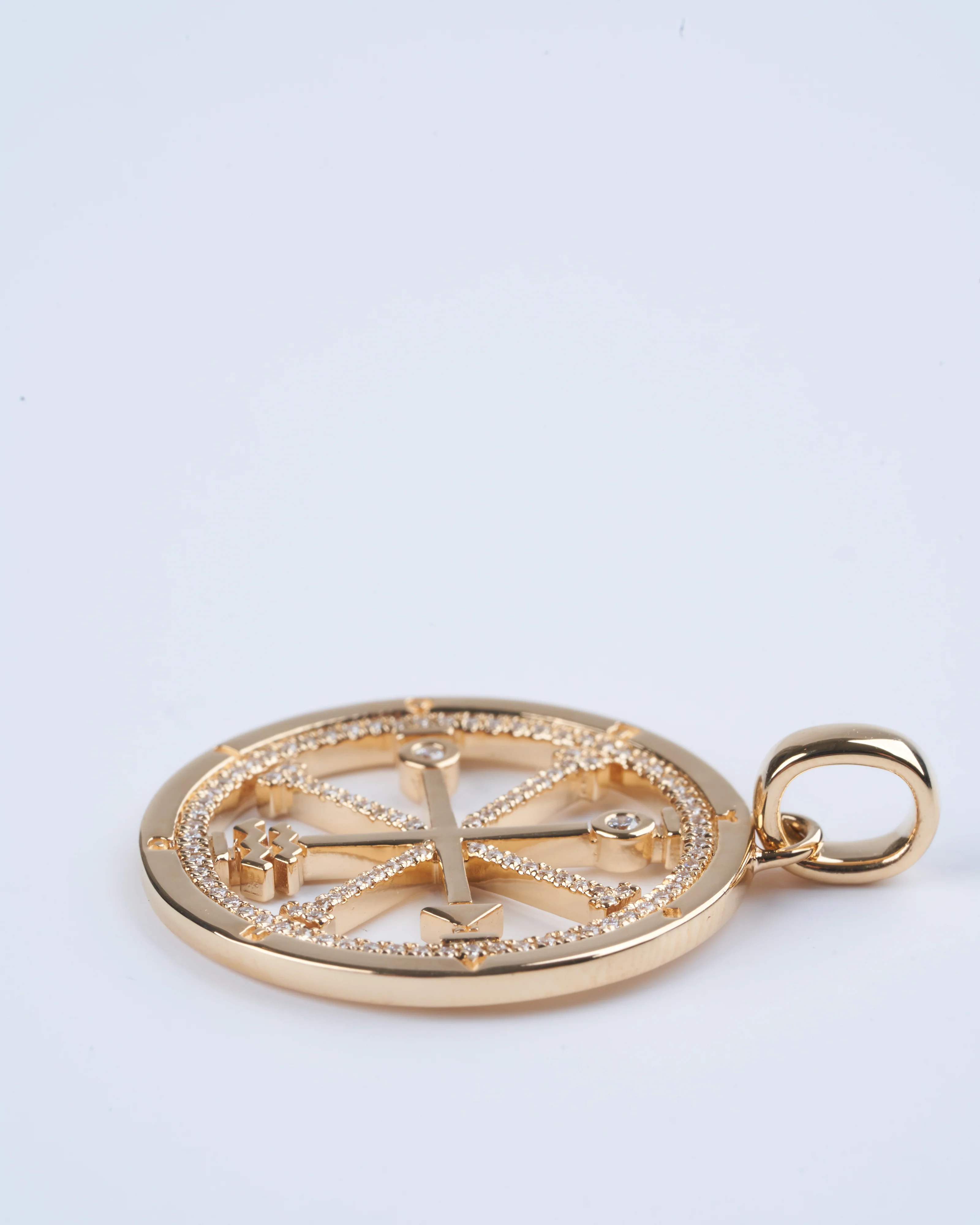 xl wheel charm - gold/diamond - Image 3