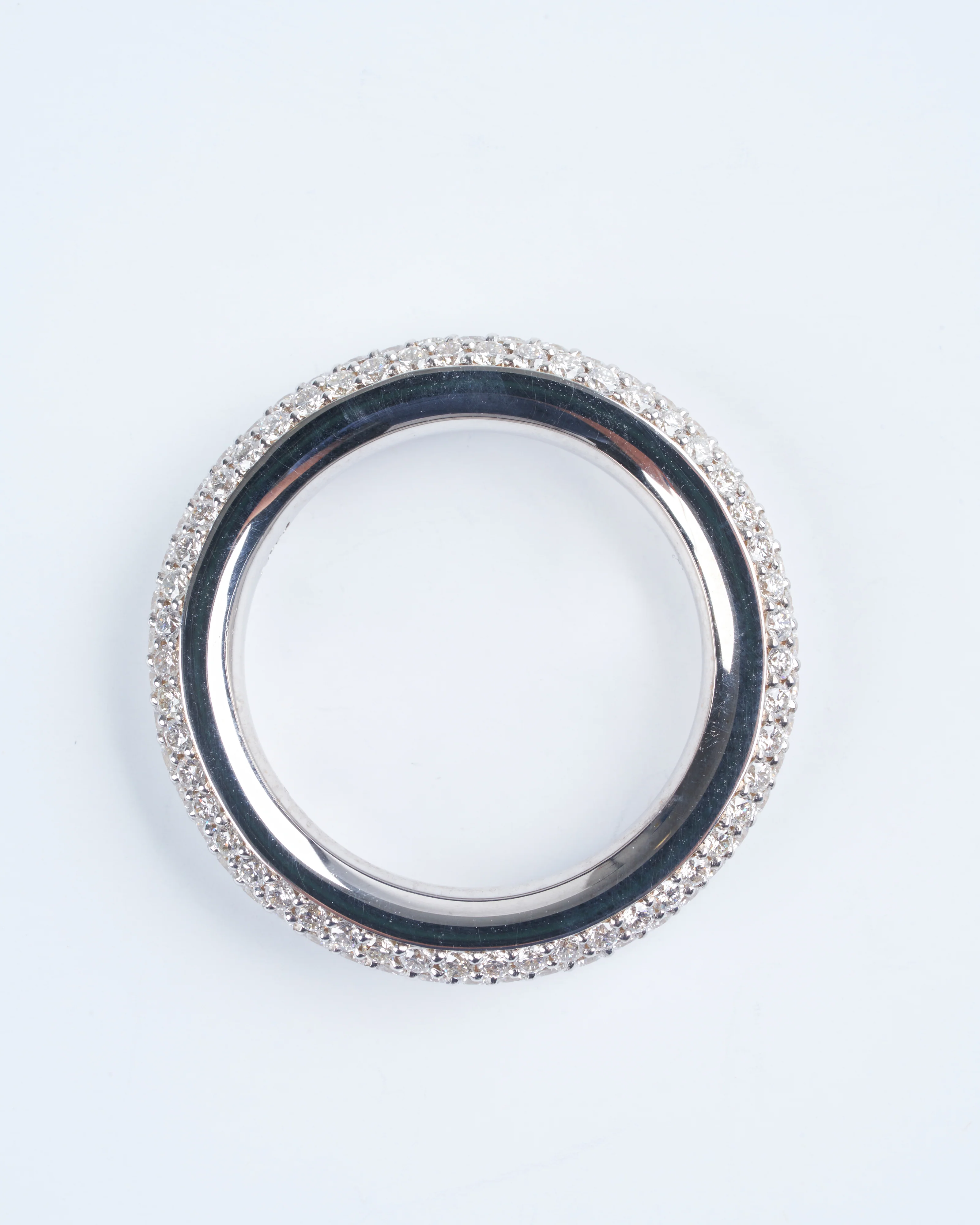 3.8mm pavé single band (3 row) white gold ring - white gold - Image 2