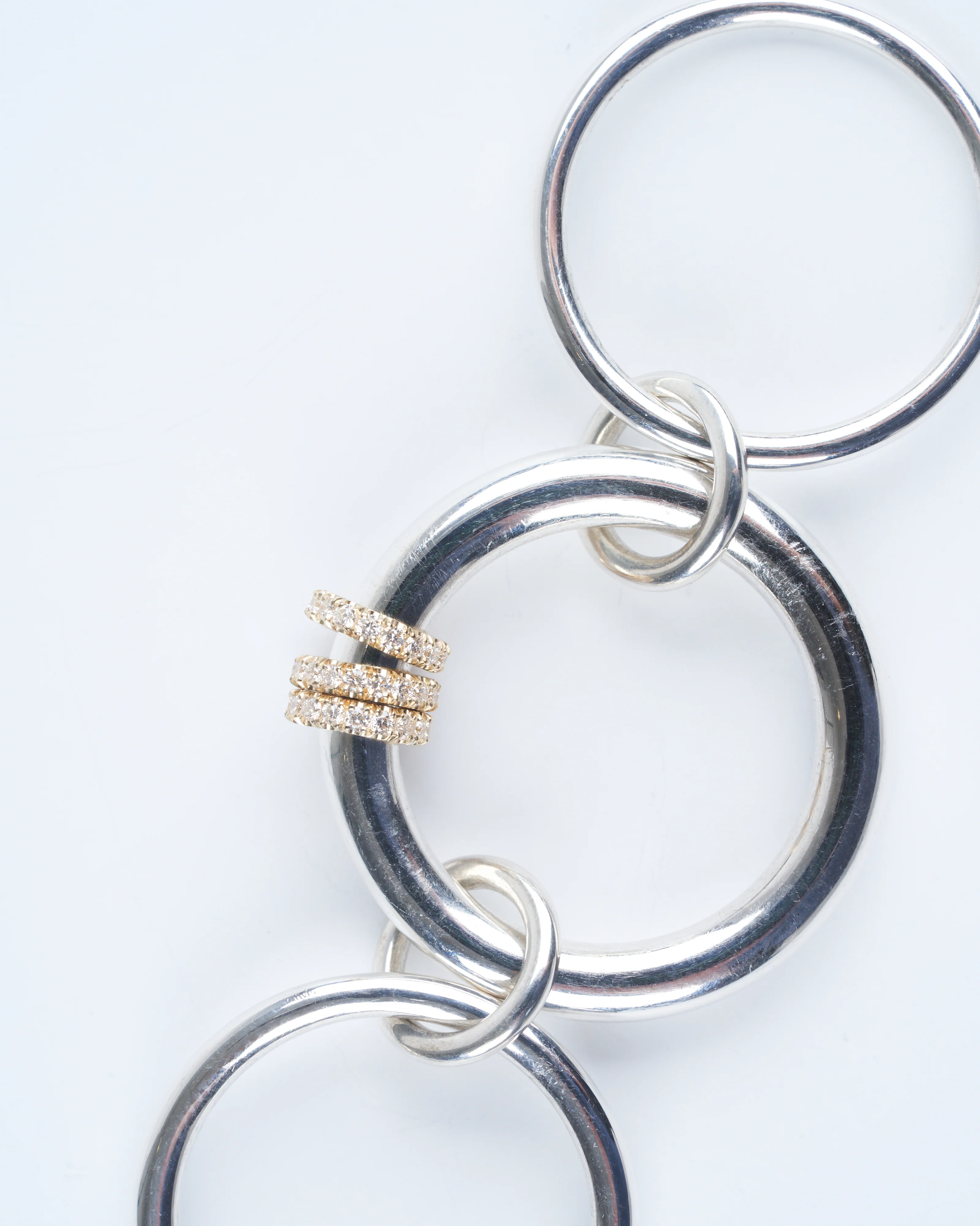 gemini silver with yellow gold pavé annulets - sg - Image 4