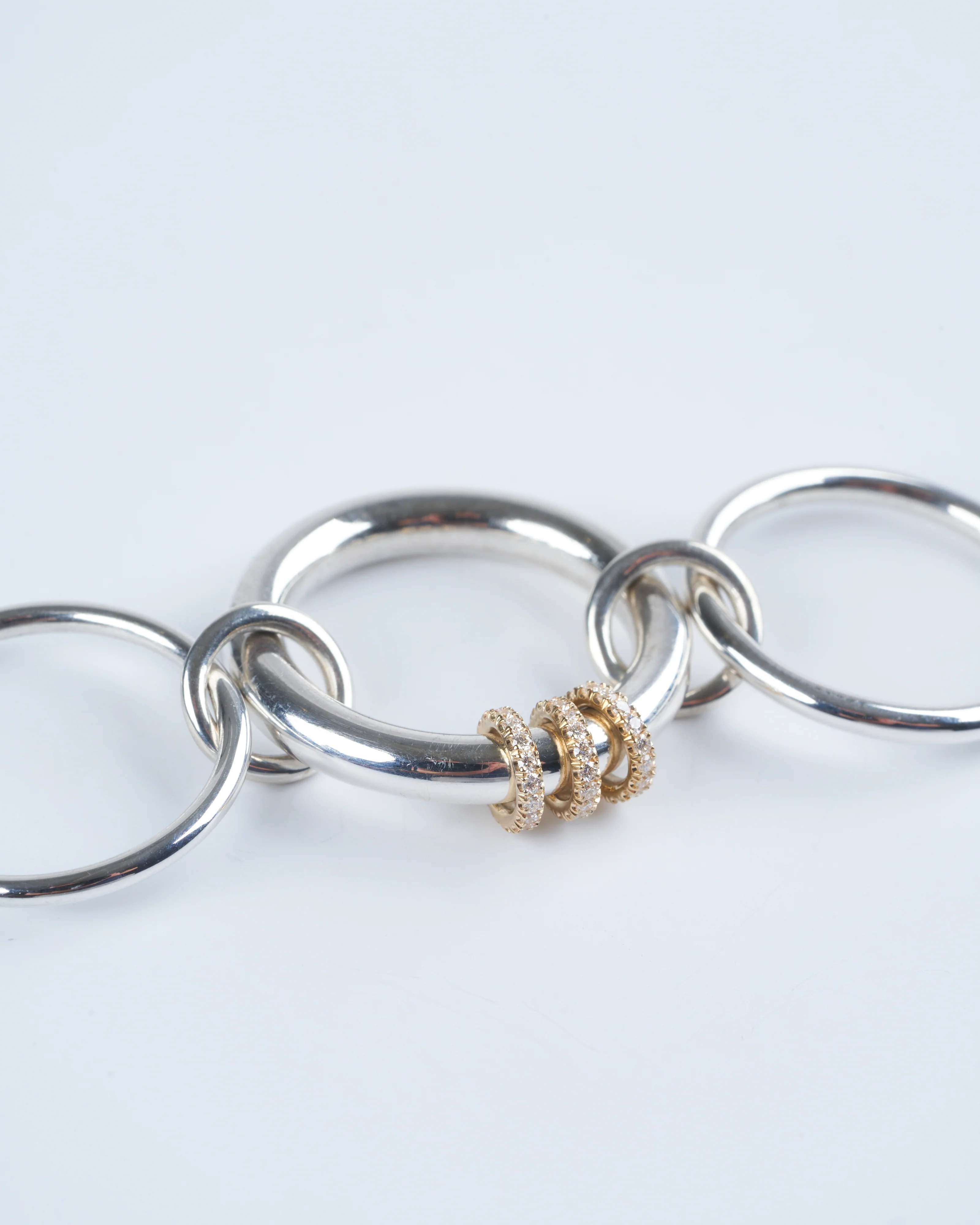 gemini silver with yellow gold pavé annulets - sg - Image 5