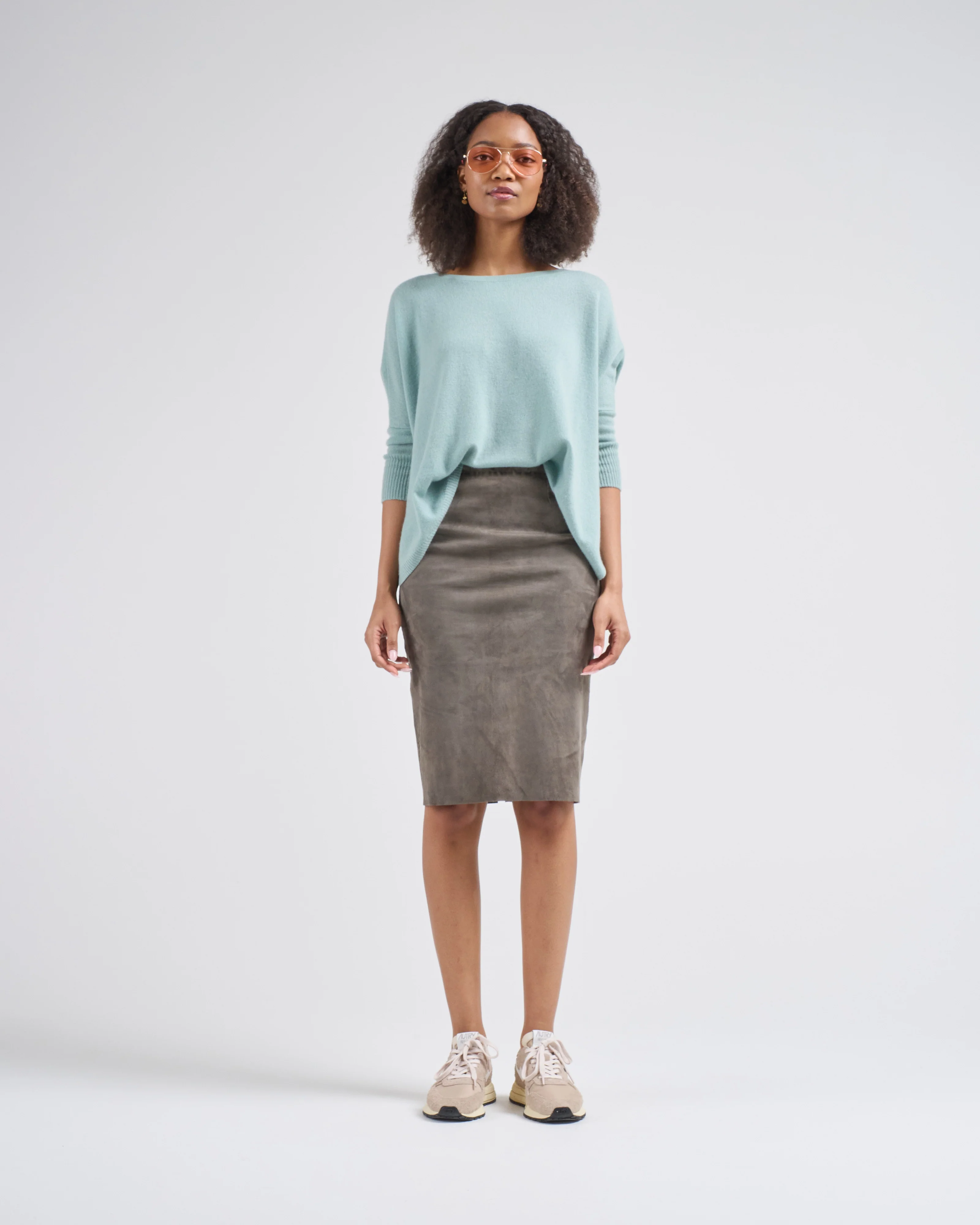 suede pencil skirt - Image 3