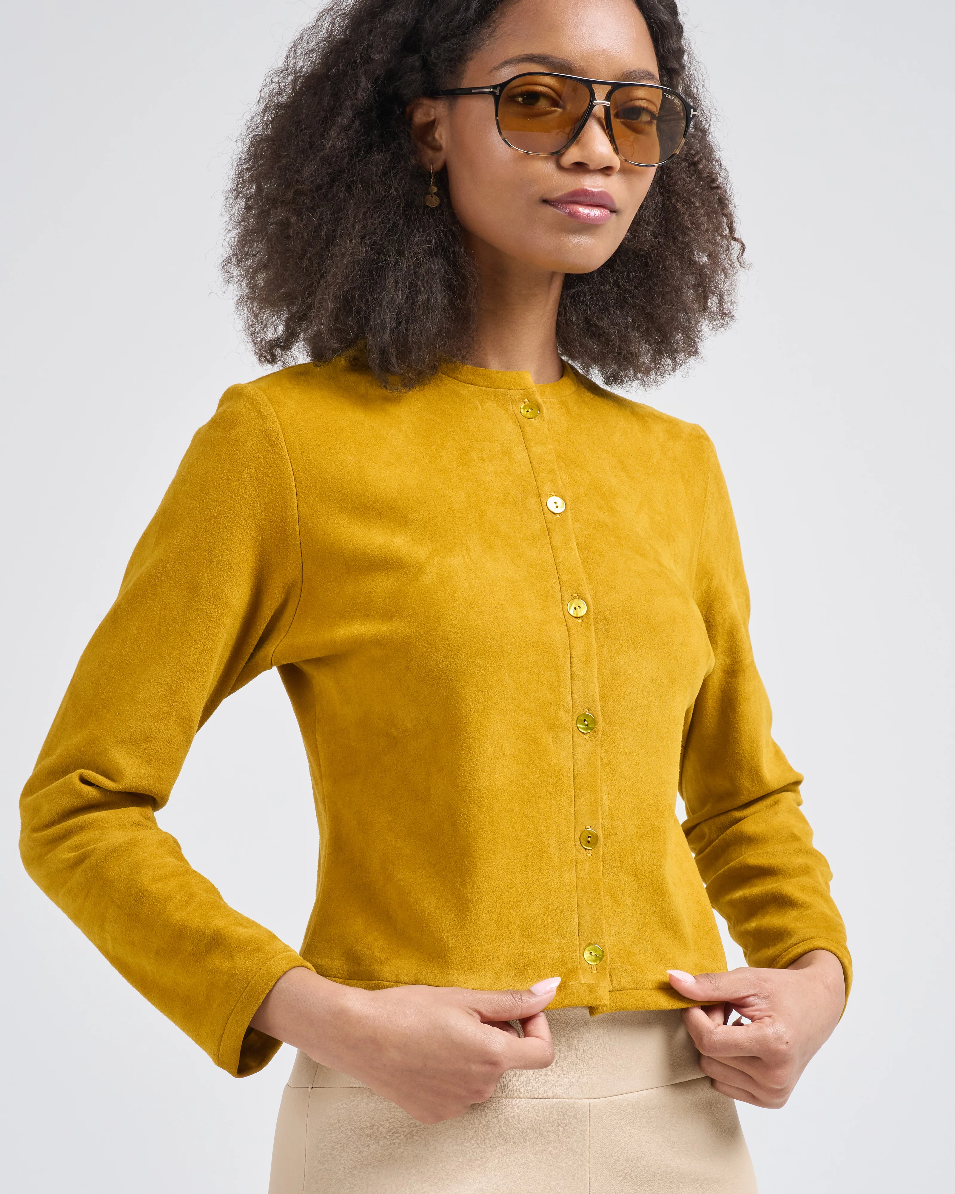suede short cardi - Image 2