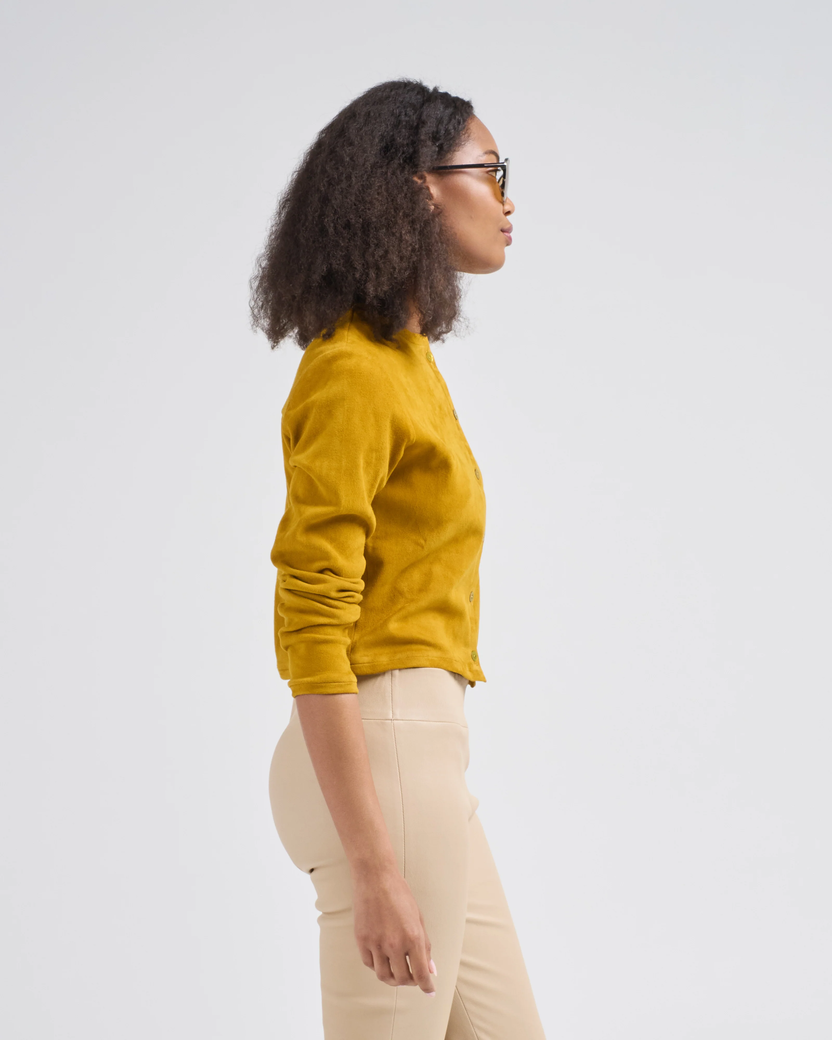 suede short cardi - Image 4