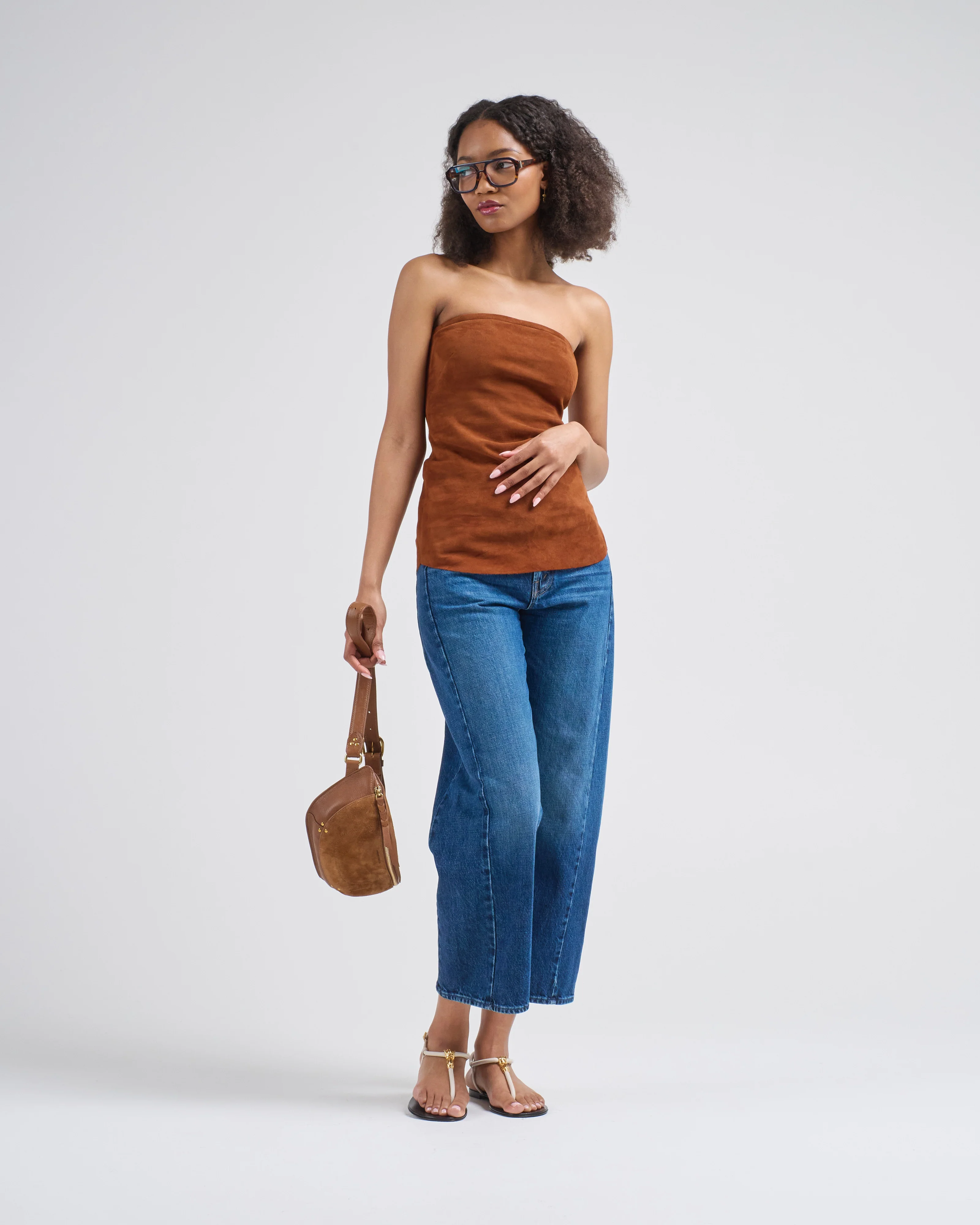 suede strapless top - Image 2