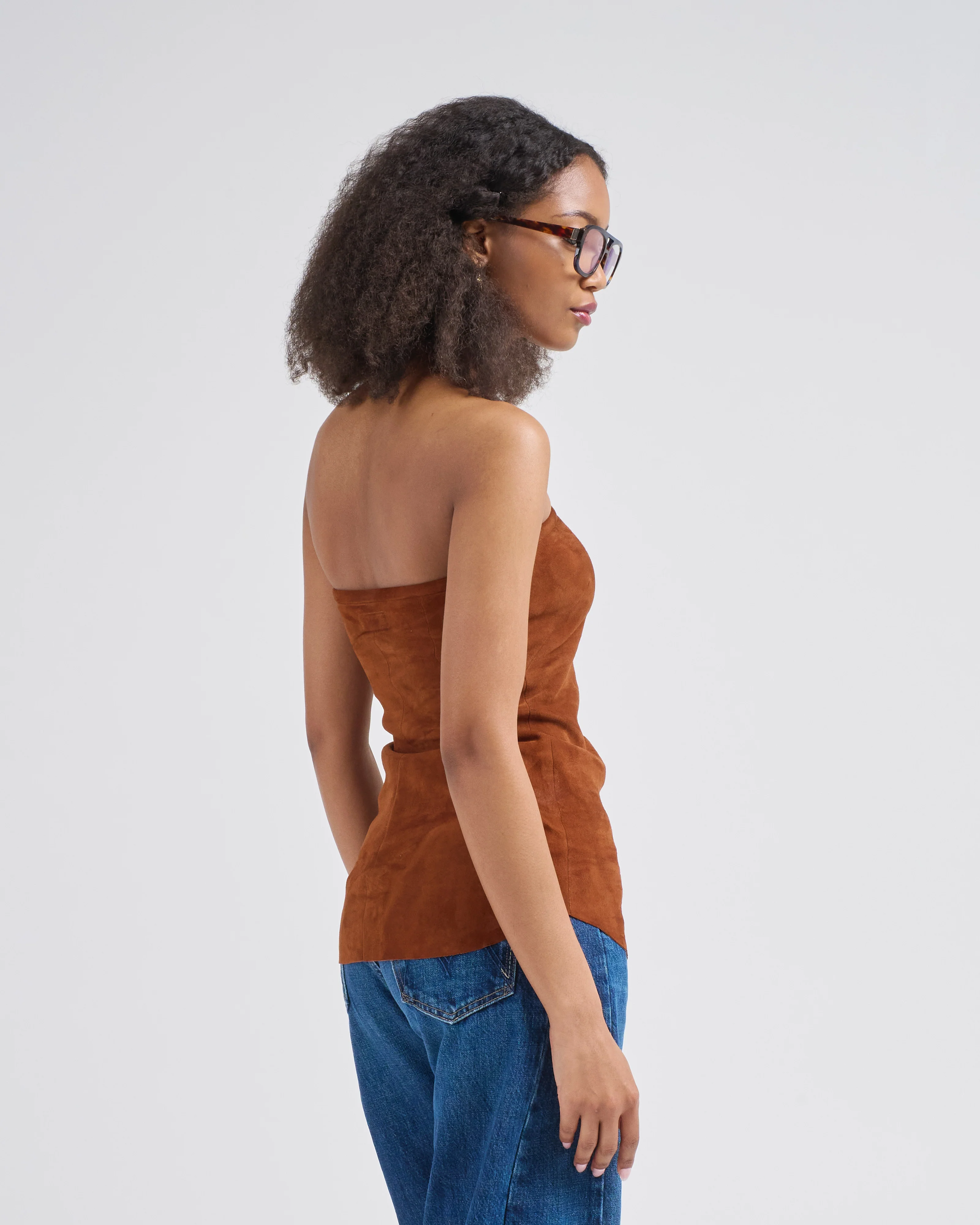suede strapless top - Image 4