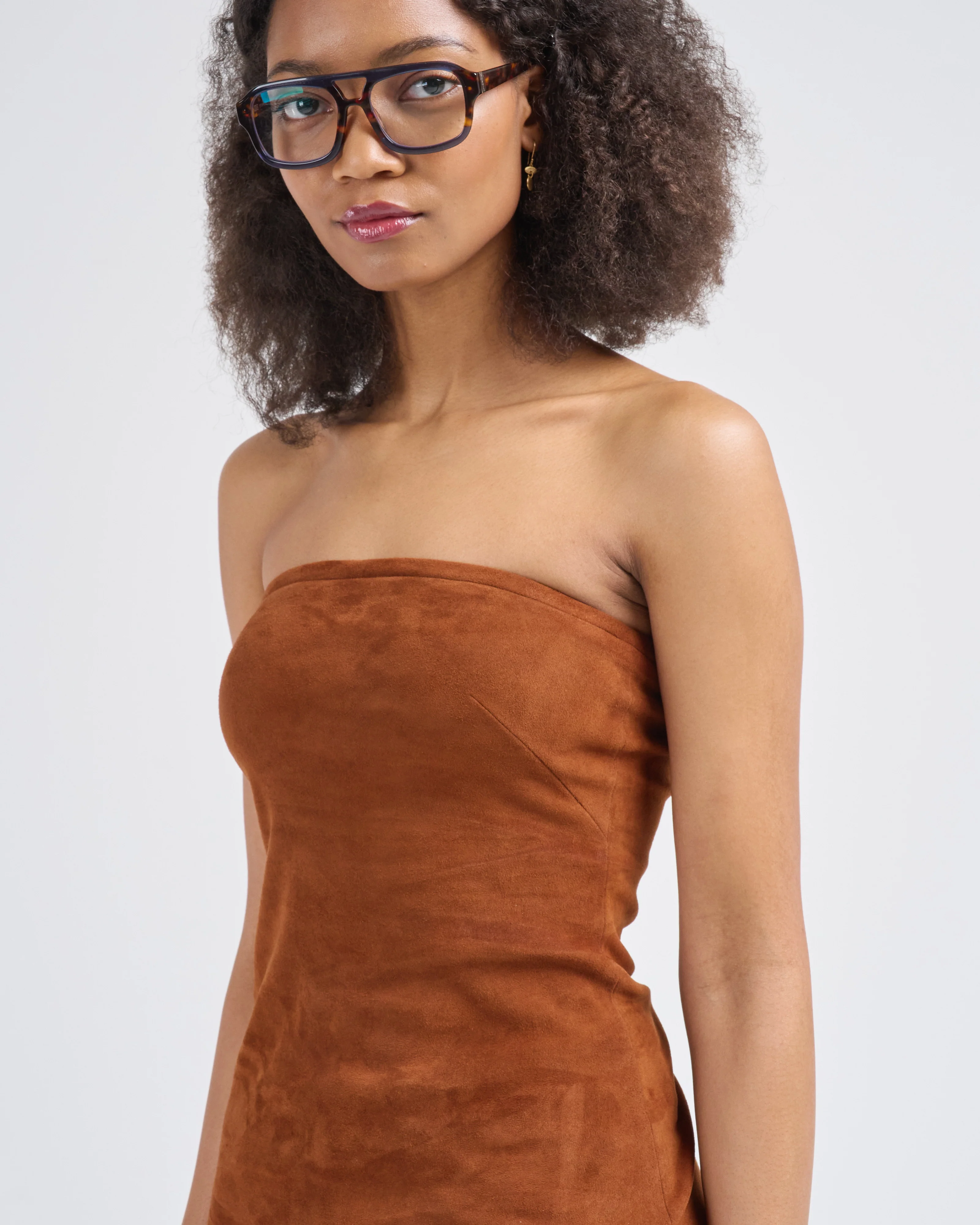 suede strapless top - Image 5